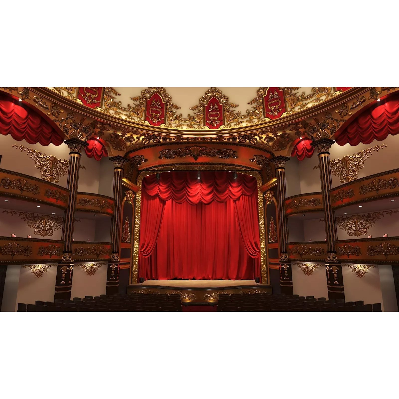 Classic Theatre - Low-Poly Game-Ready 3D Model - View 2