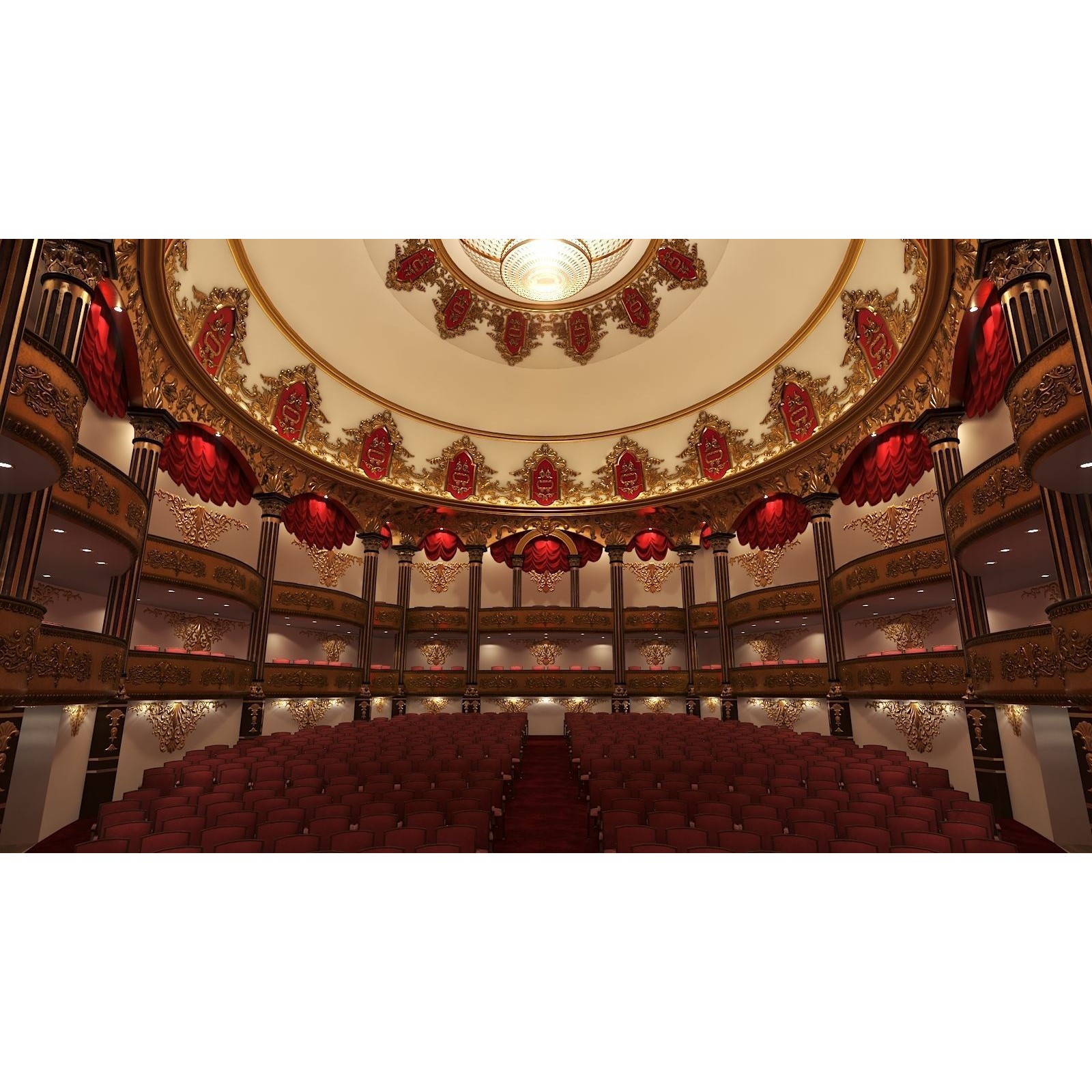 Classic Theatre - Low-Poly Game-Ready 3D Model - View 3