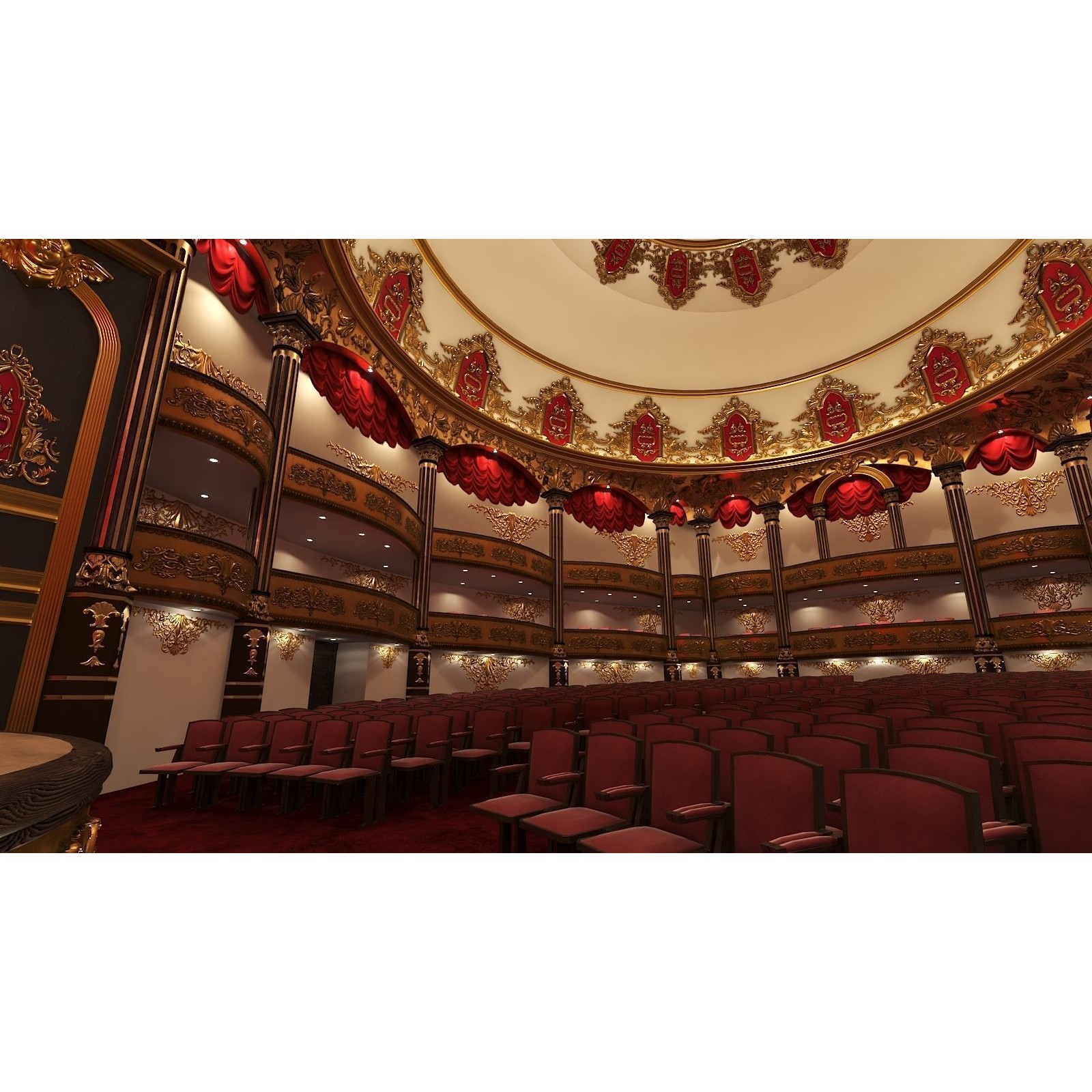 Classic Theatre - Low-Poly Game-Ready 3D Model - View 4