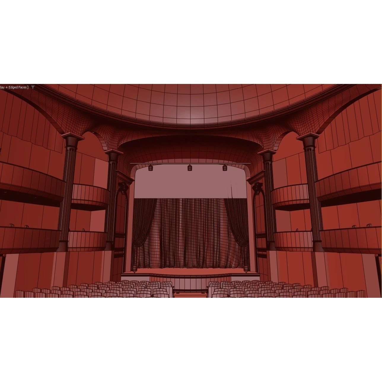Classic Theatre - Low-Poly Game-Ready 3D Model - View 9