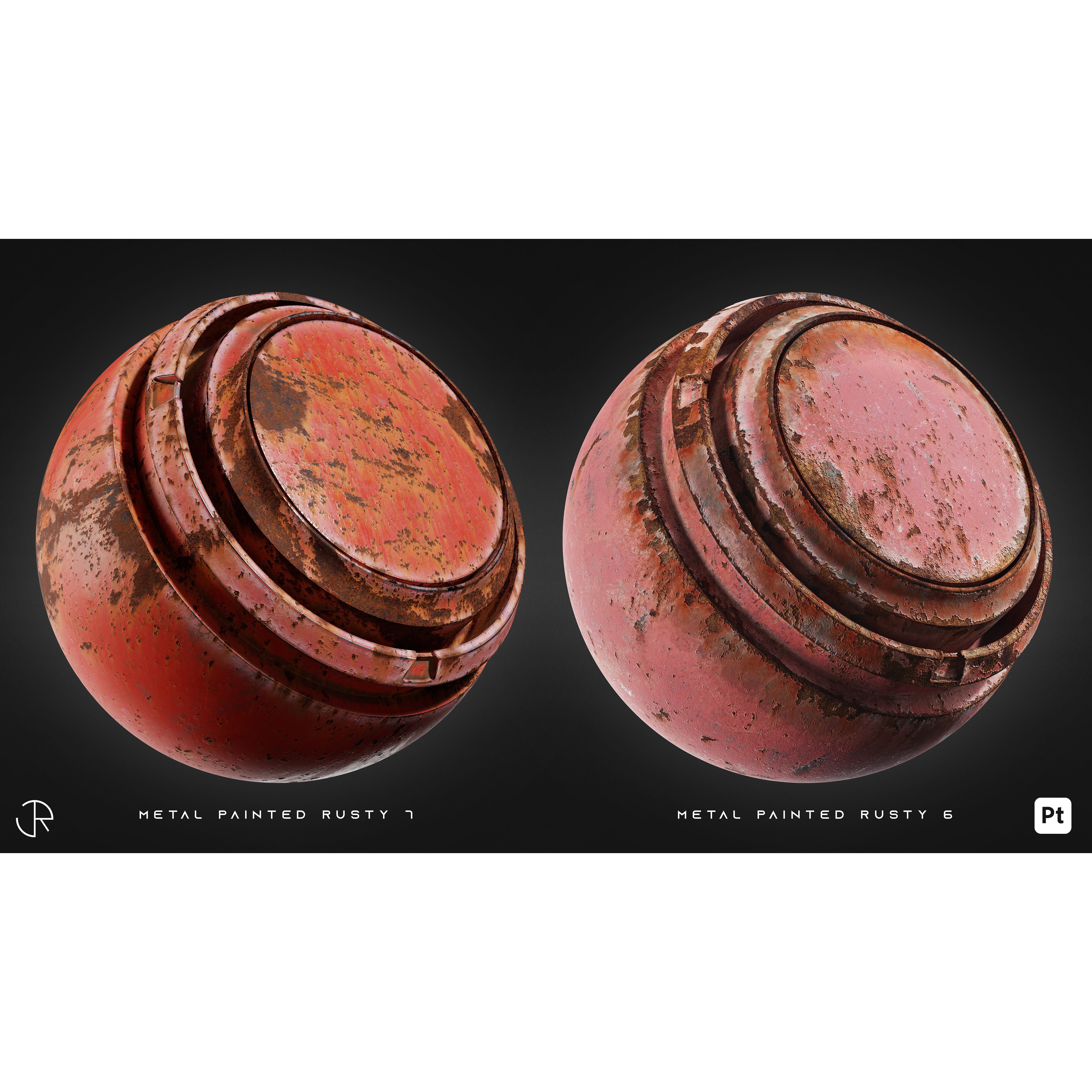 Damaged Metal Smart Materials 3D Model – 28 High-Detail PBR Textures - View 10