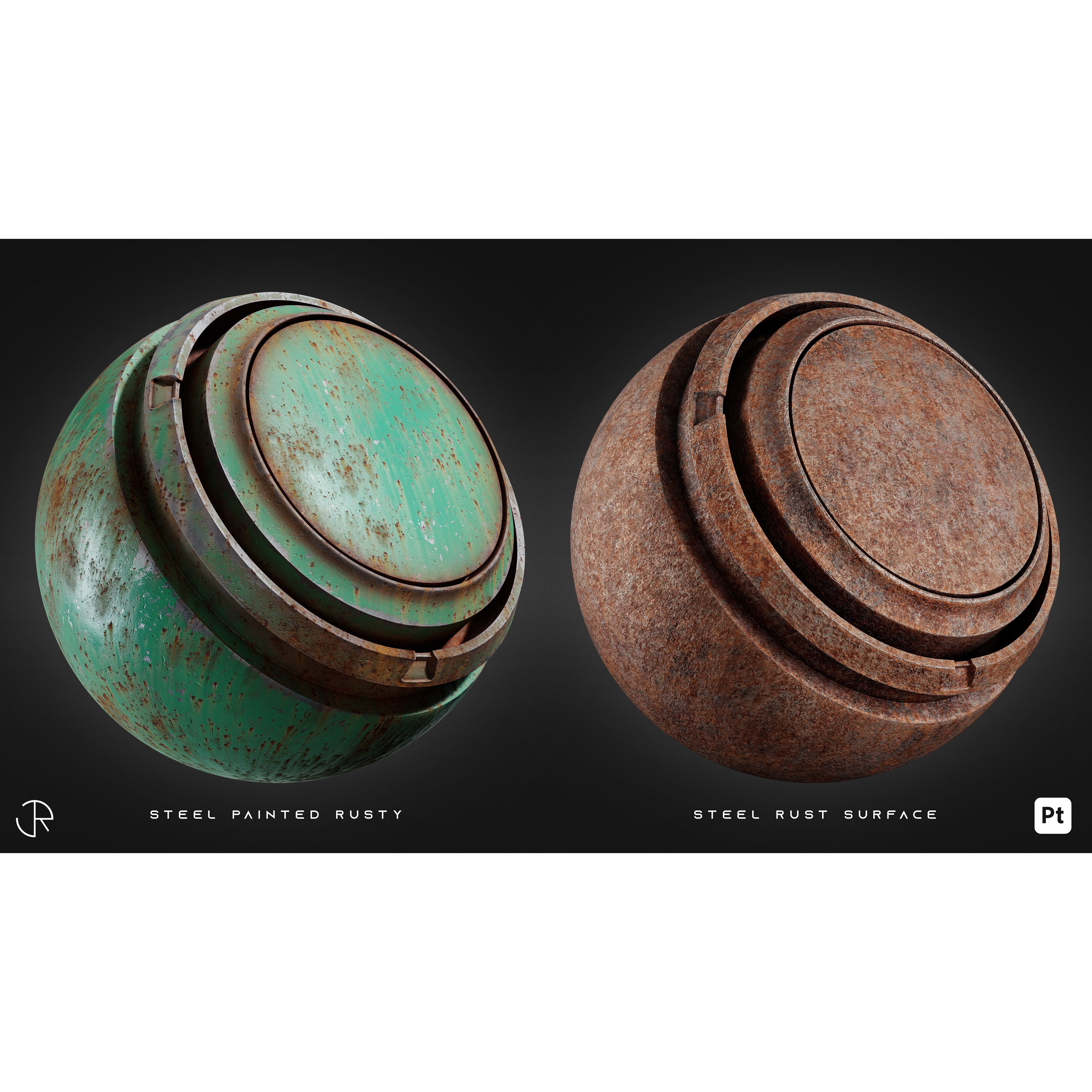 Damaged Metal Smart Materials 3D Model – 28 High-Detail PBR Textures - View 12