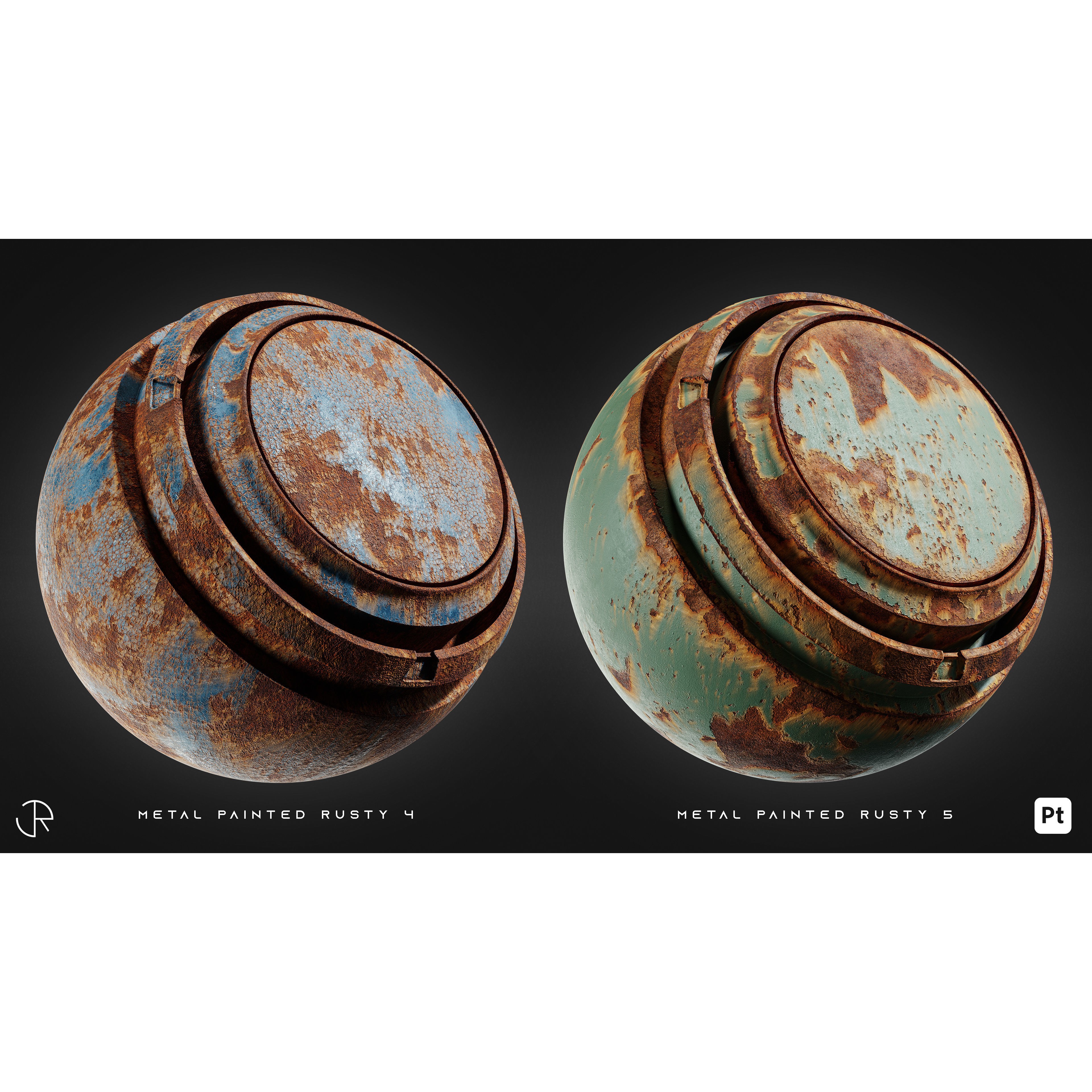 Damaged Metal Smart Materials 3D Model – 28 High-Detail PBR Textures - View 15