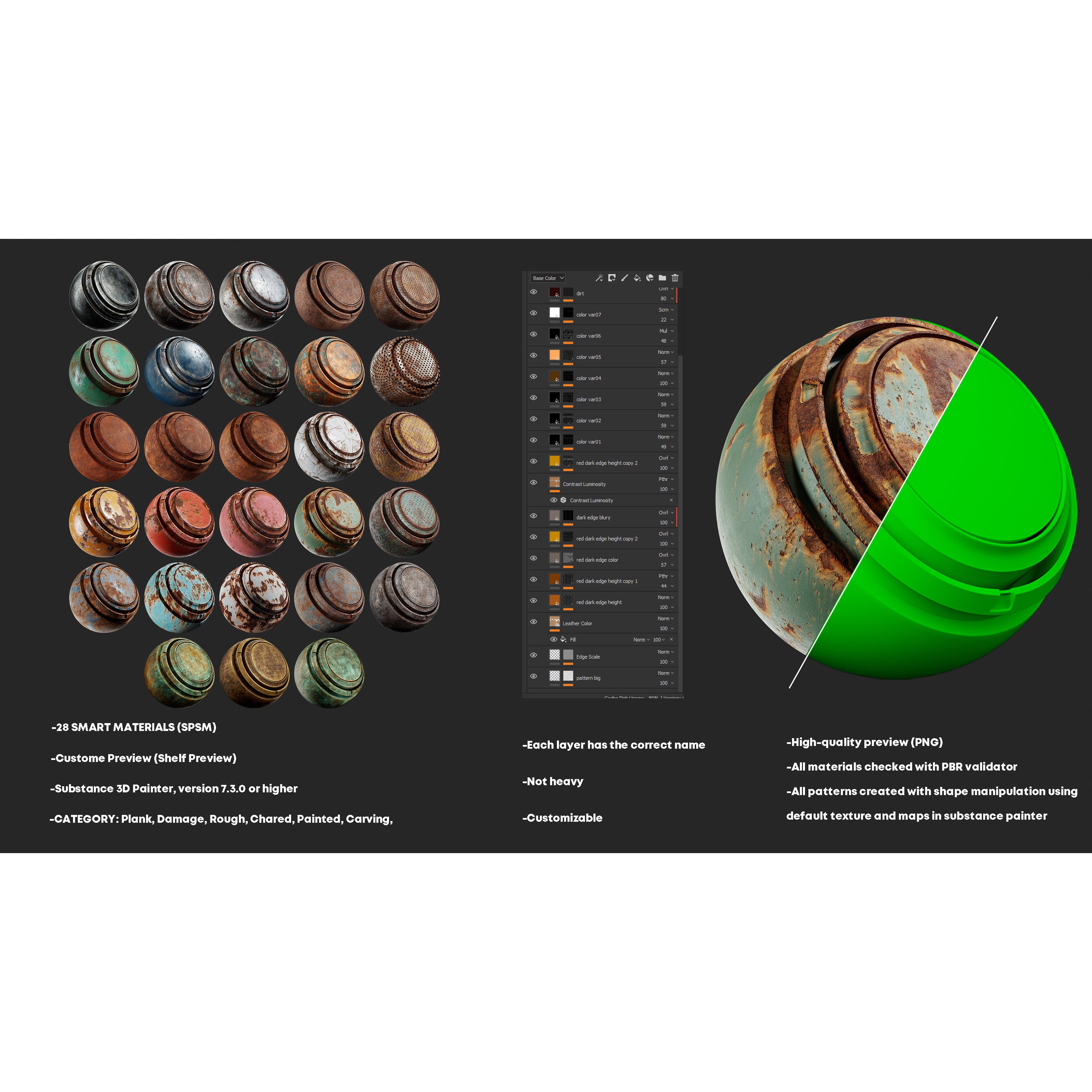 Damaged Metal Smart Materials 3D Model – 28 High-Detail PBR Textures - View 4