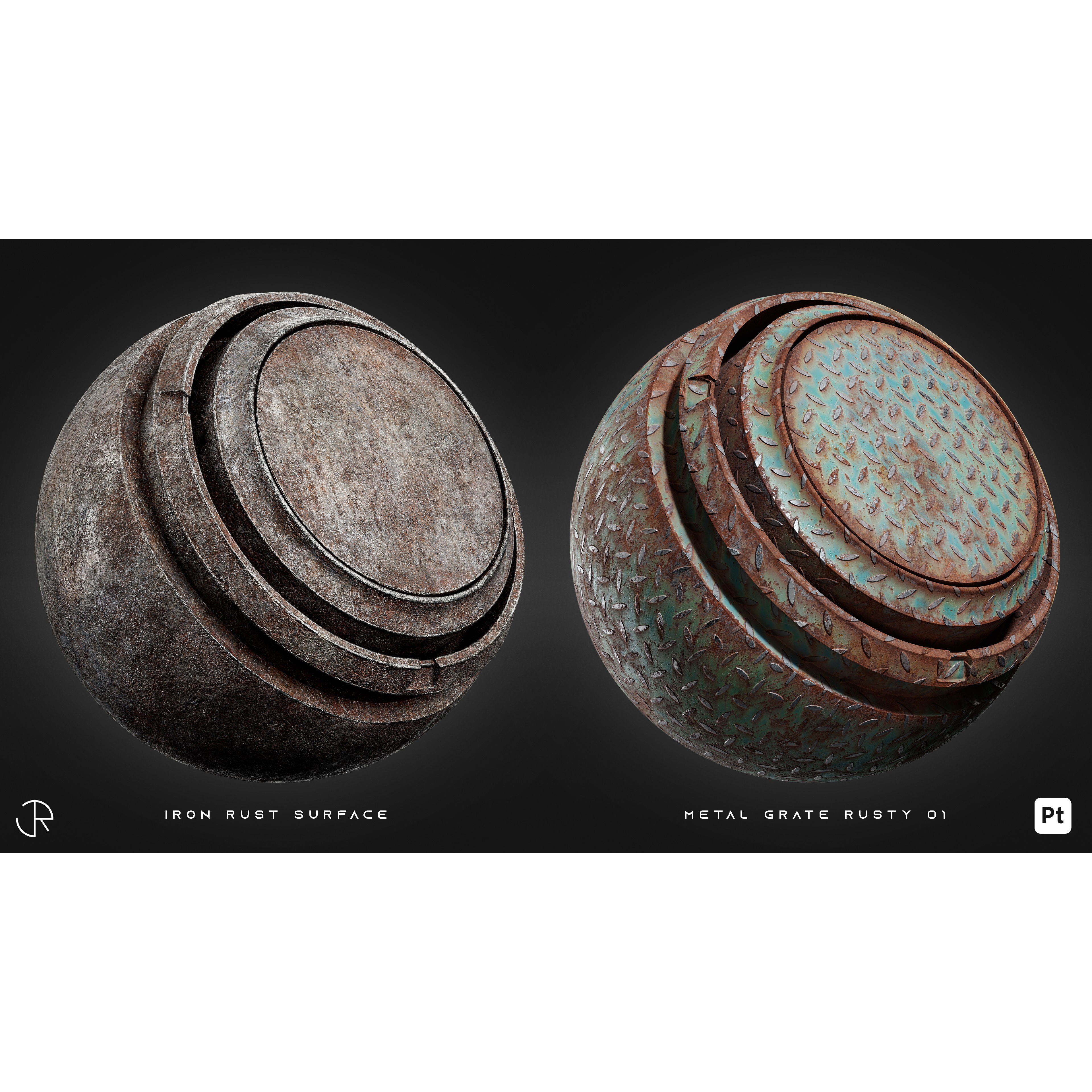 Damaged Metal Smart Materials 3D Model – 28 High-Detail PBR Textures - View 6