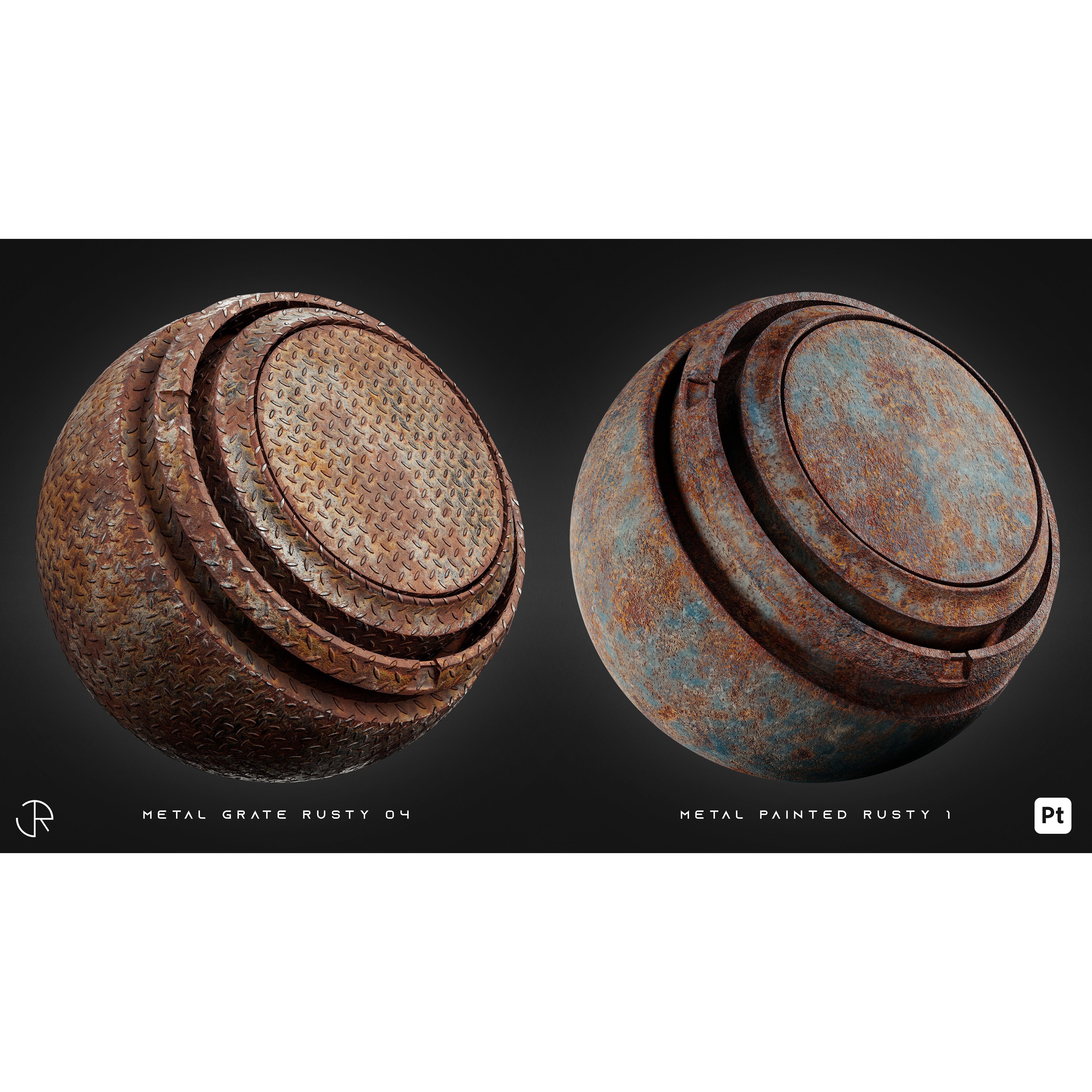 Damaged Metal Smart Materials 3D Model – 28 High-Detail PBR Textures - View 8