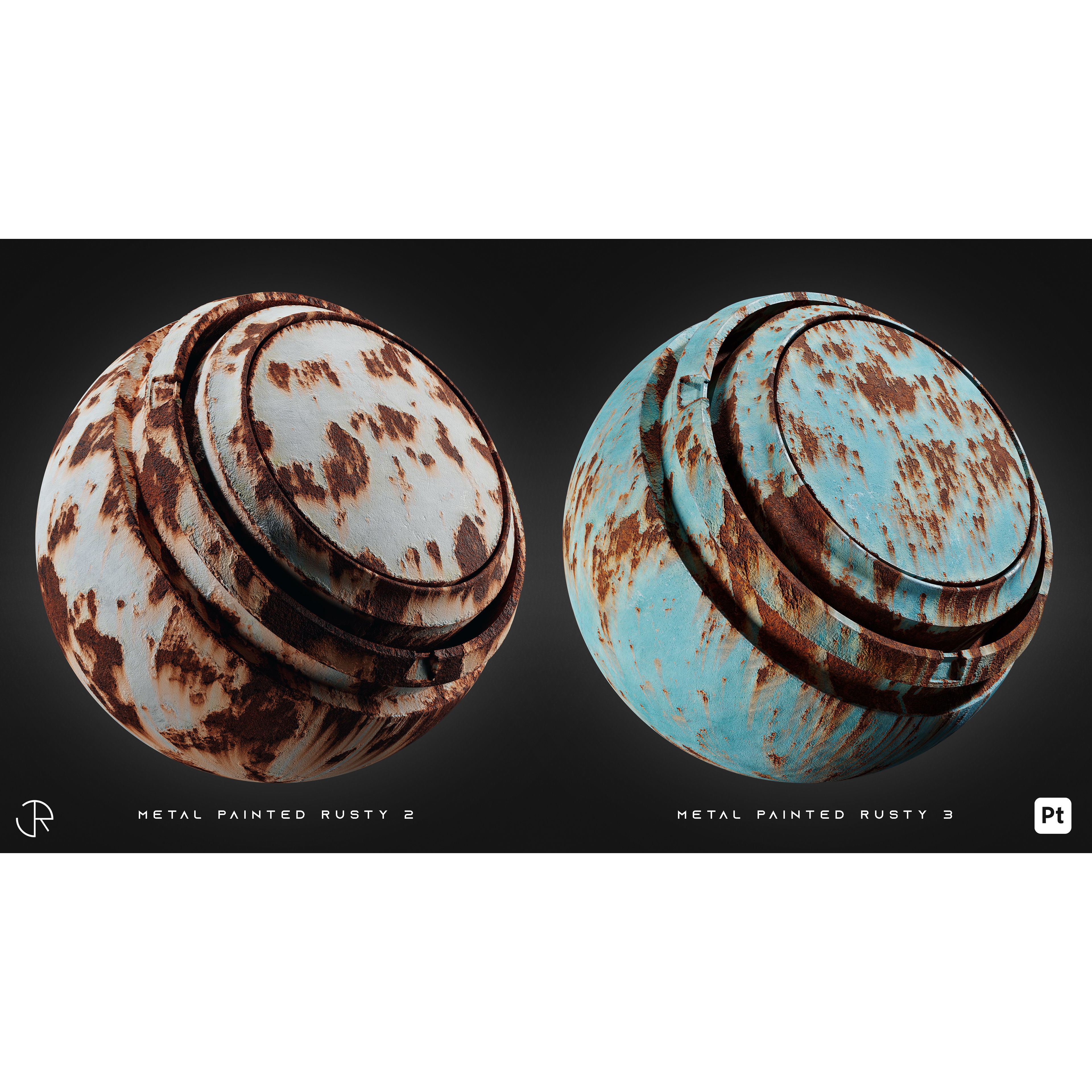 Damaged Metal Smart Materials 3D Model – 28 High-Detail PBR Textures - View 9
