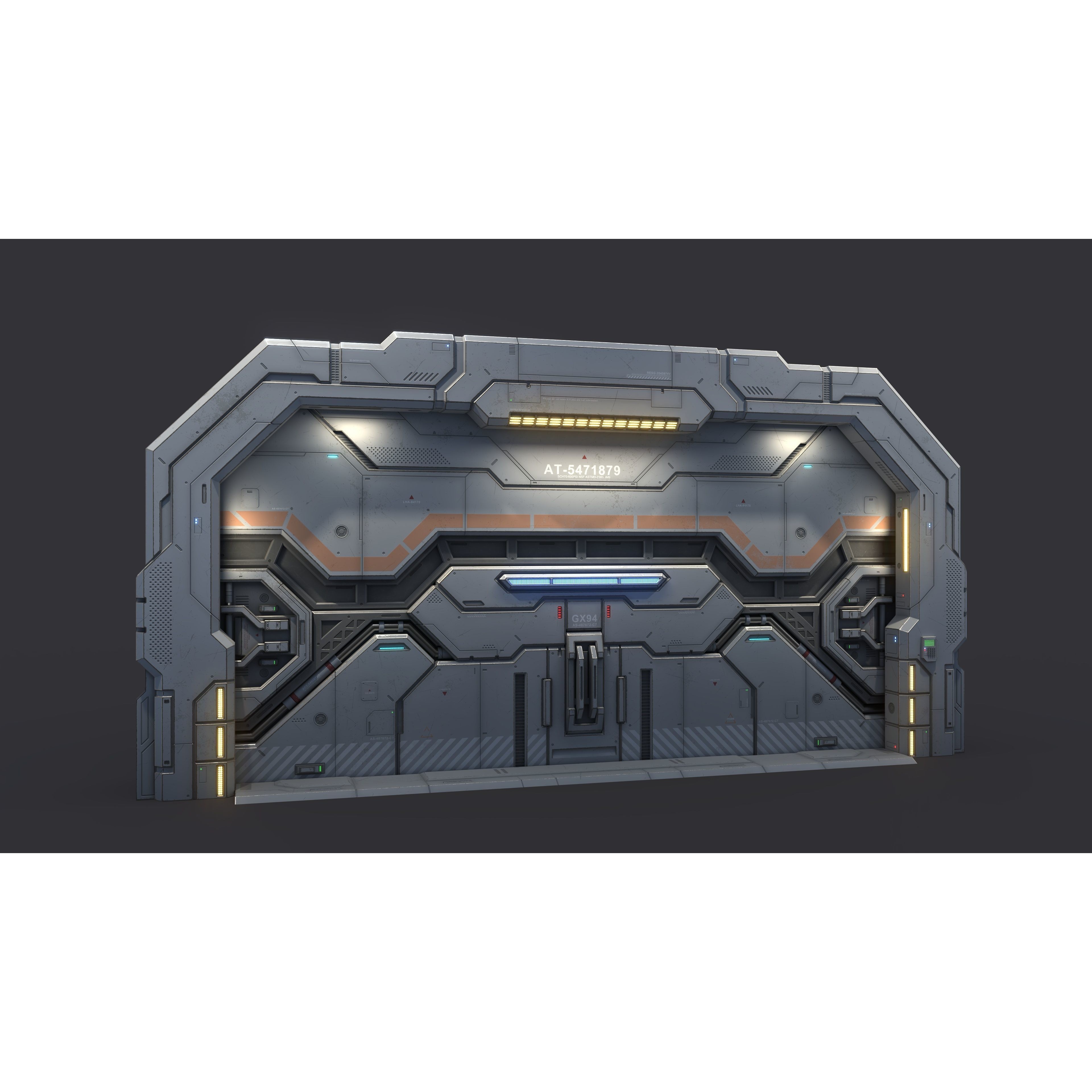 Sci-Fi Door 3D Model – Low Poly PBR Asset, FBX, OBJ, Blender - View 3