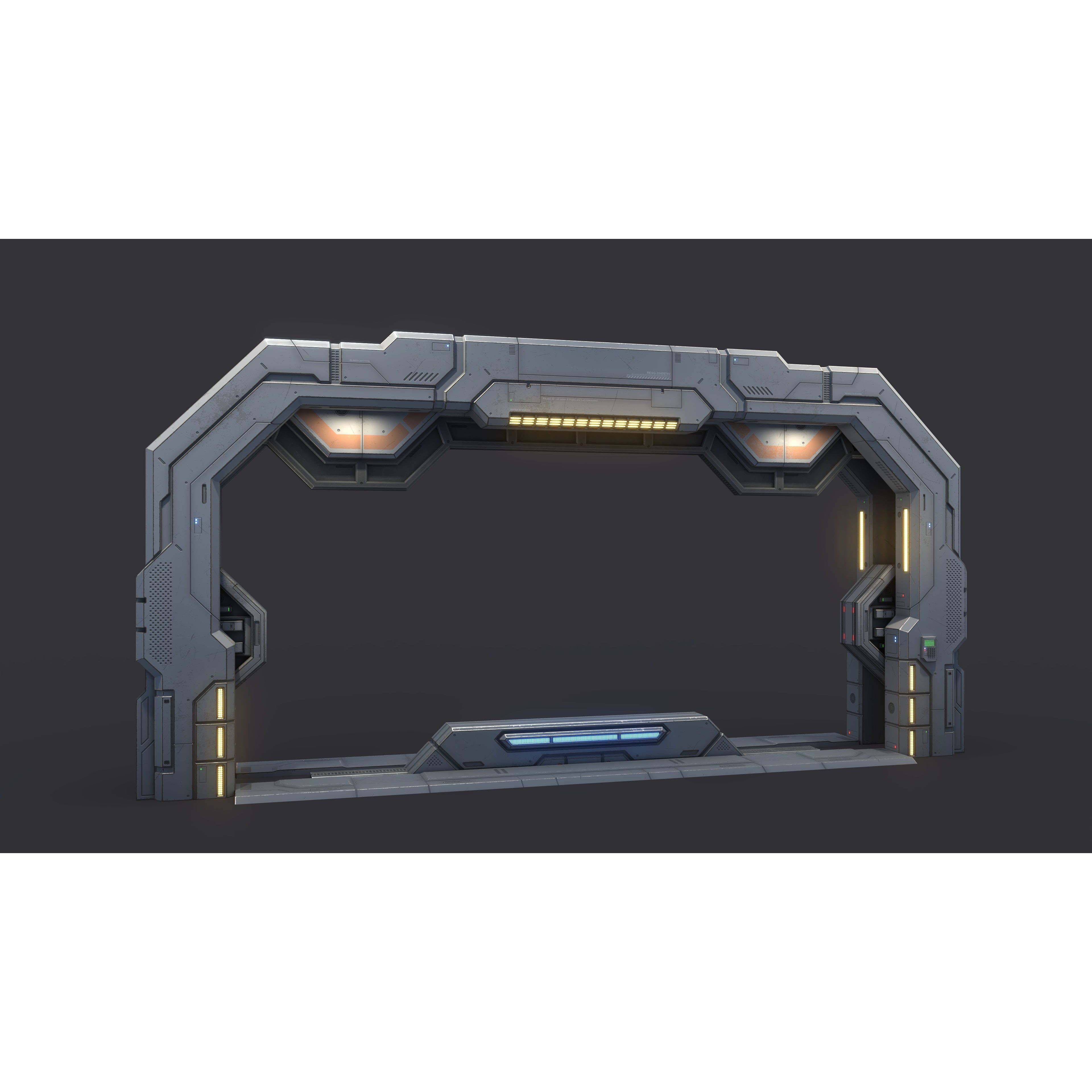 Sci-Fi Door 3D Model – Low Poly PBR Asset, FBX, OBJ, Blender - View 4