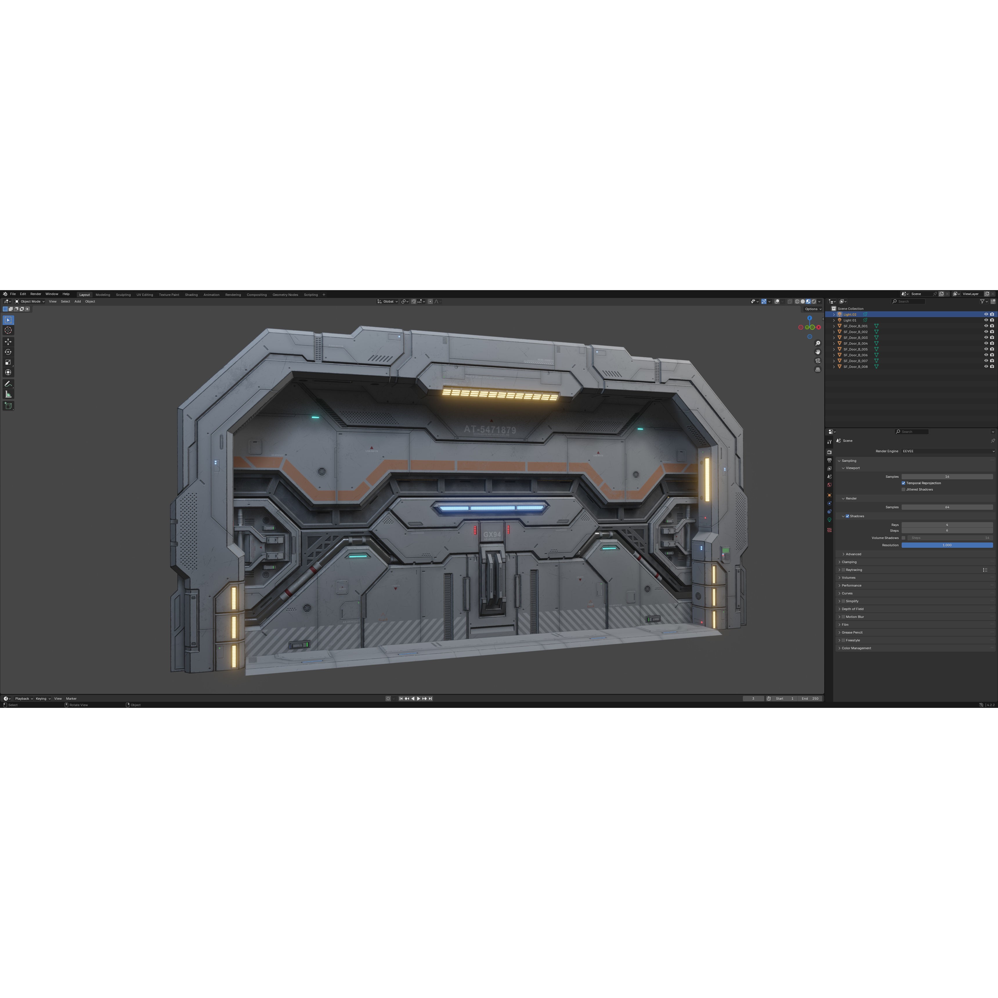 Sci-Fi Door 3D Model – Low Poly PBR Asset, FBX, OBJ, Blender - View 7