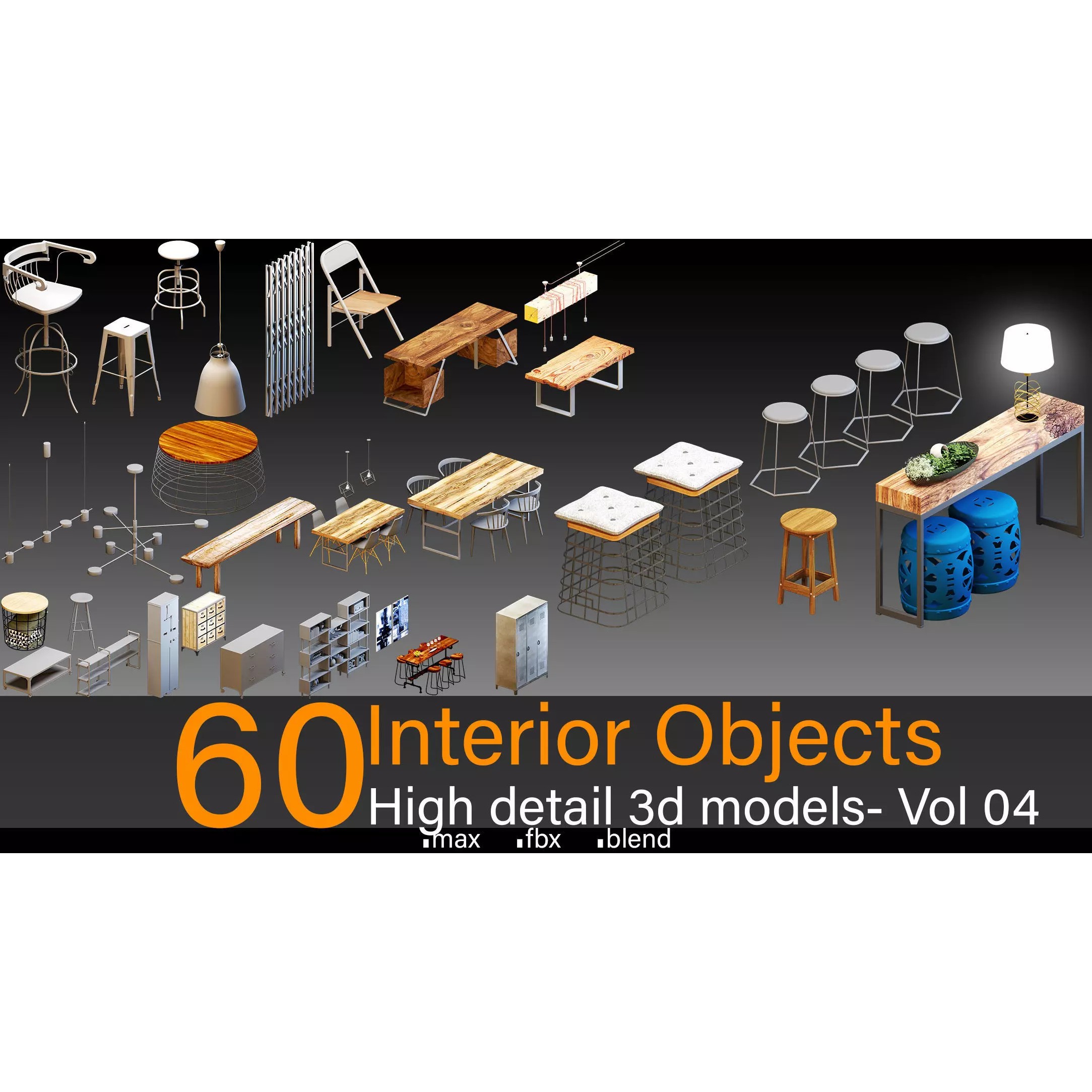 Interior Objects 3D Model – High Detail Assets for Any Project, FBX, Blender - View 2