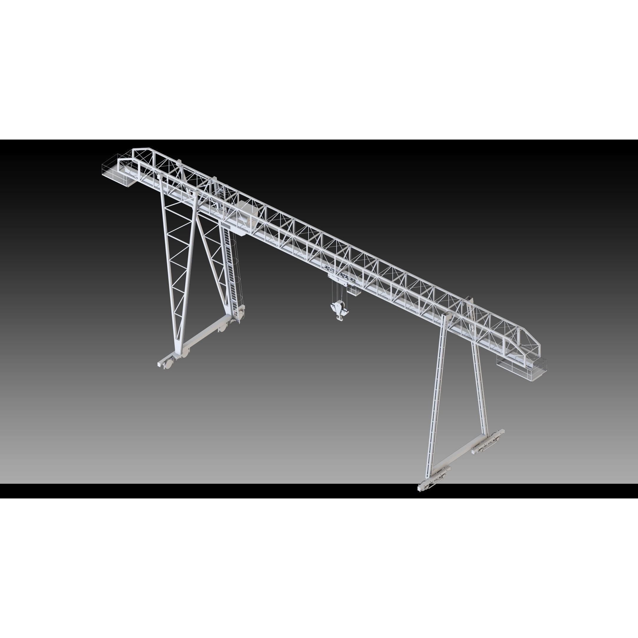 Overhead Cranes 3D Model – High Detail Low-Poly Asset, FBX & OBJ - View 13