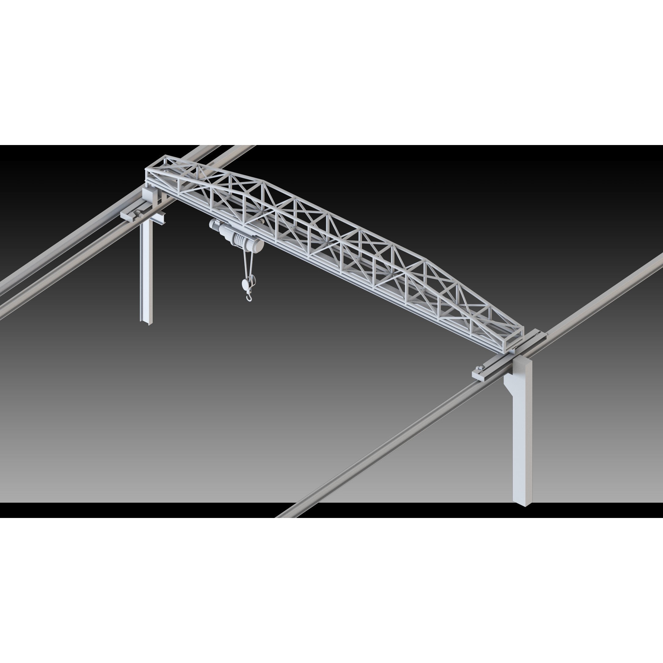 Overhead Cranes 3D Model – High Detail Low-Poly Asset, FBX & OBJ - View 16