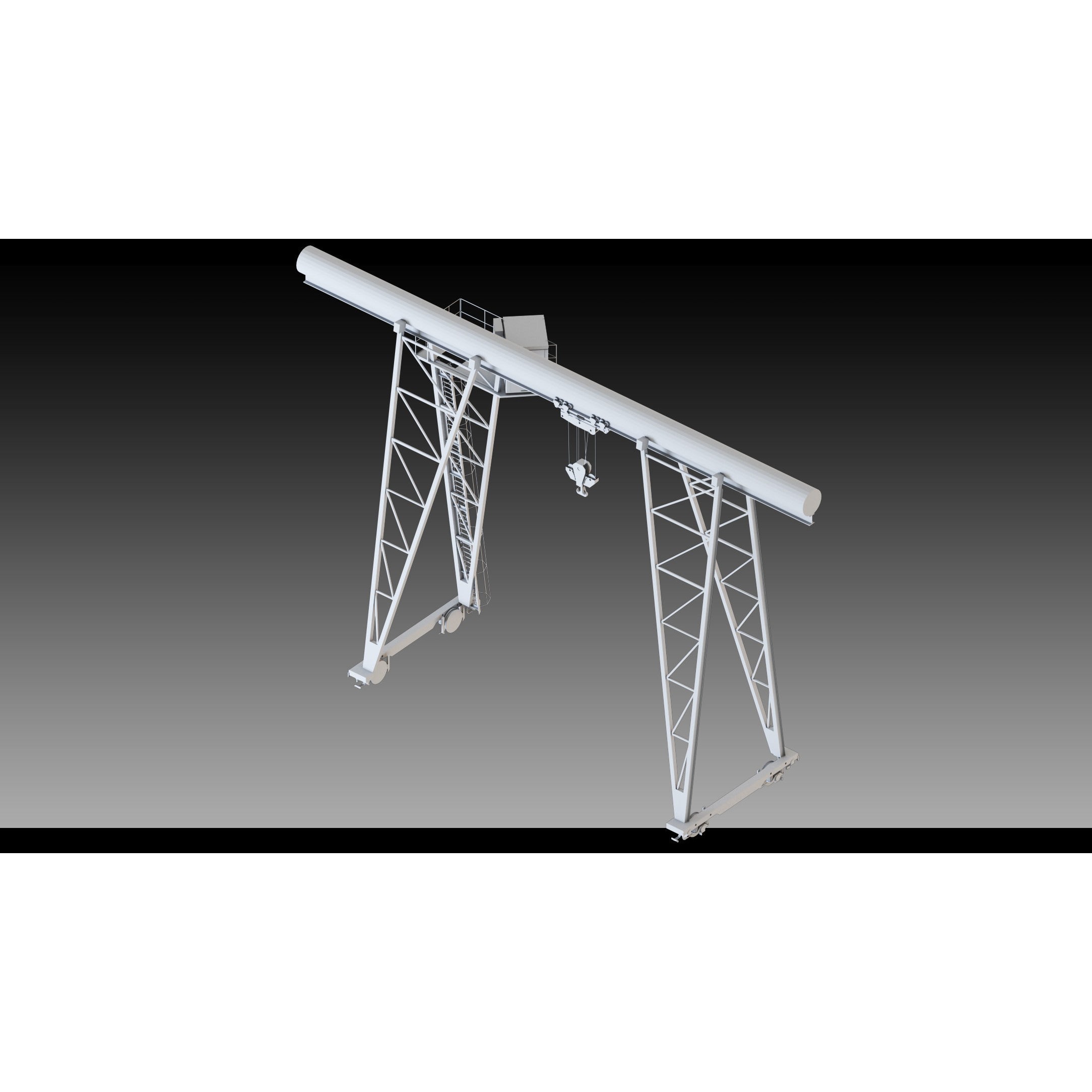 Overhead Cranes 3D Model – High Detail Low-Poly Asset, FBX & OBJ - View 17