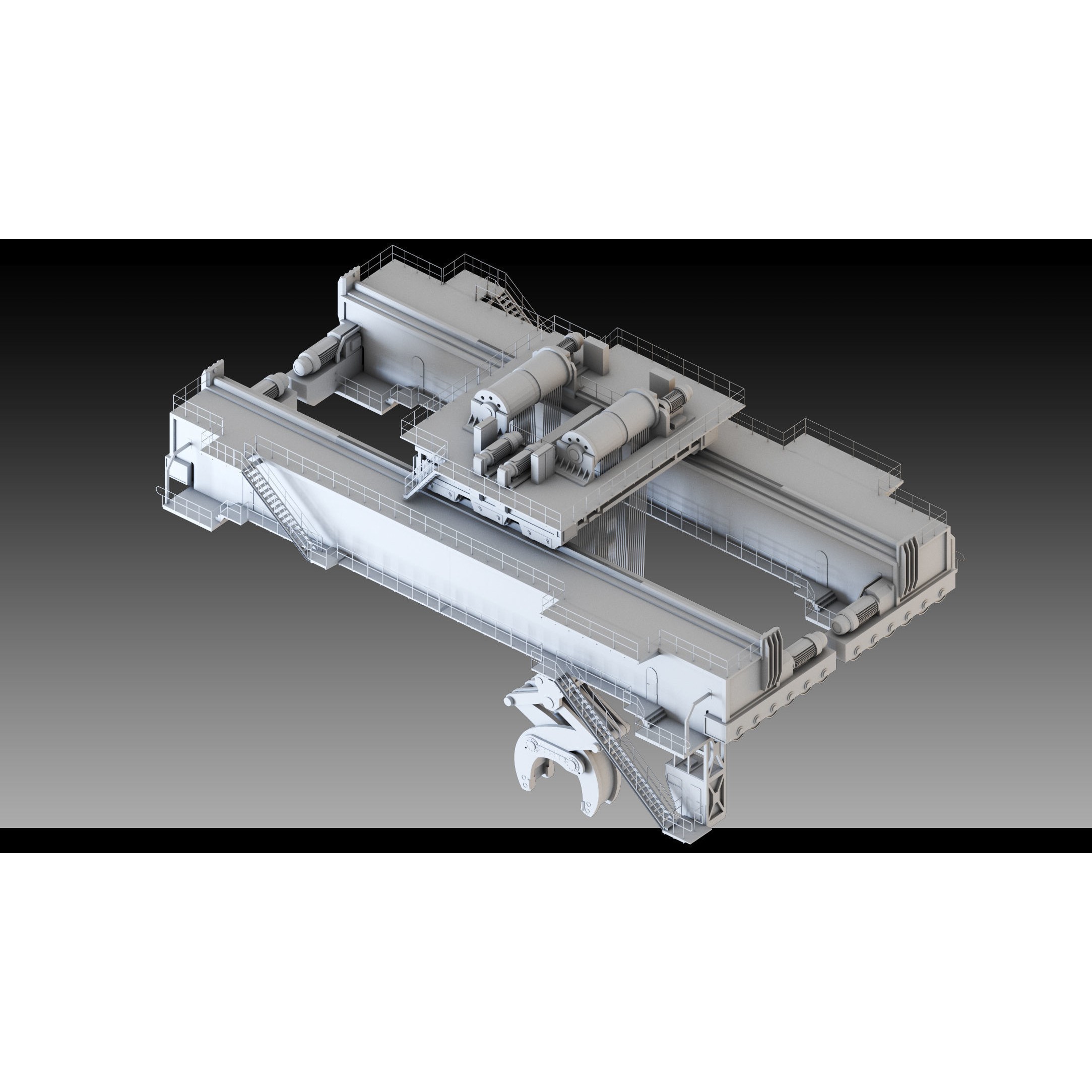 Overhead Cranes 3D Model – High Detail Low-Poly Asset, FBX & OBJ - View 3