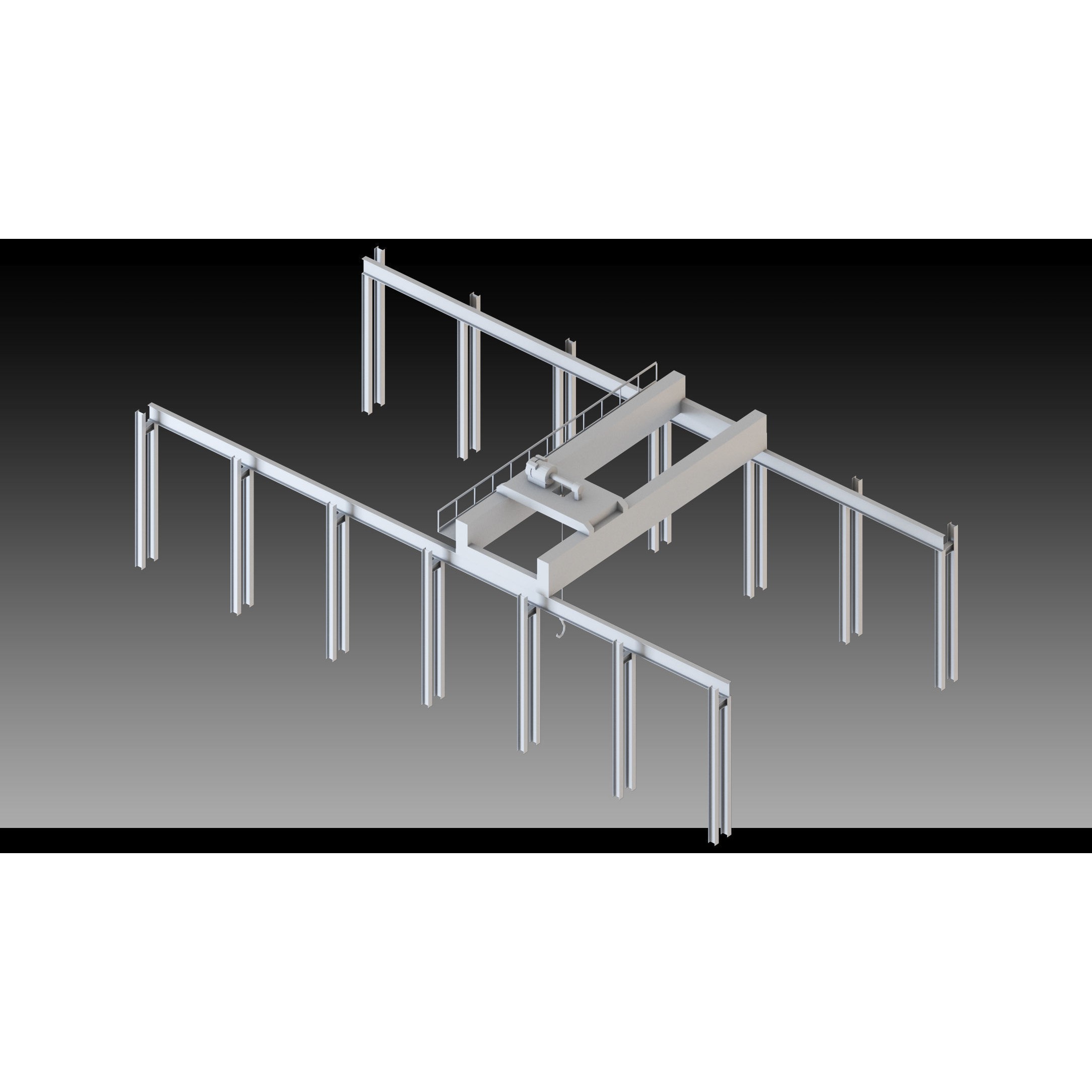 Overhead Cranes 3D Model – High Detail Low-Poly Asset, FBX & OBJ - View 4