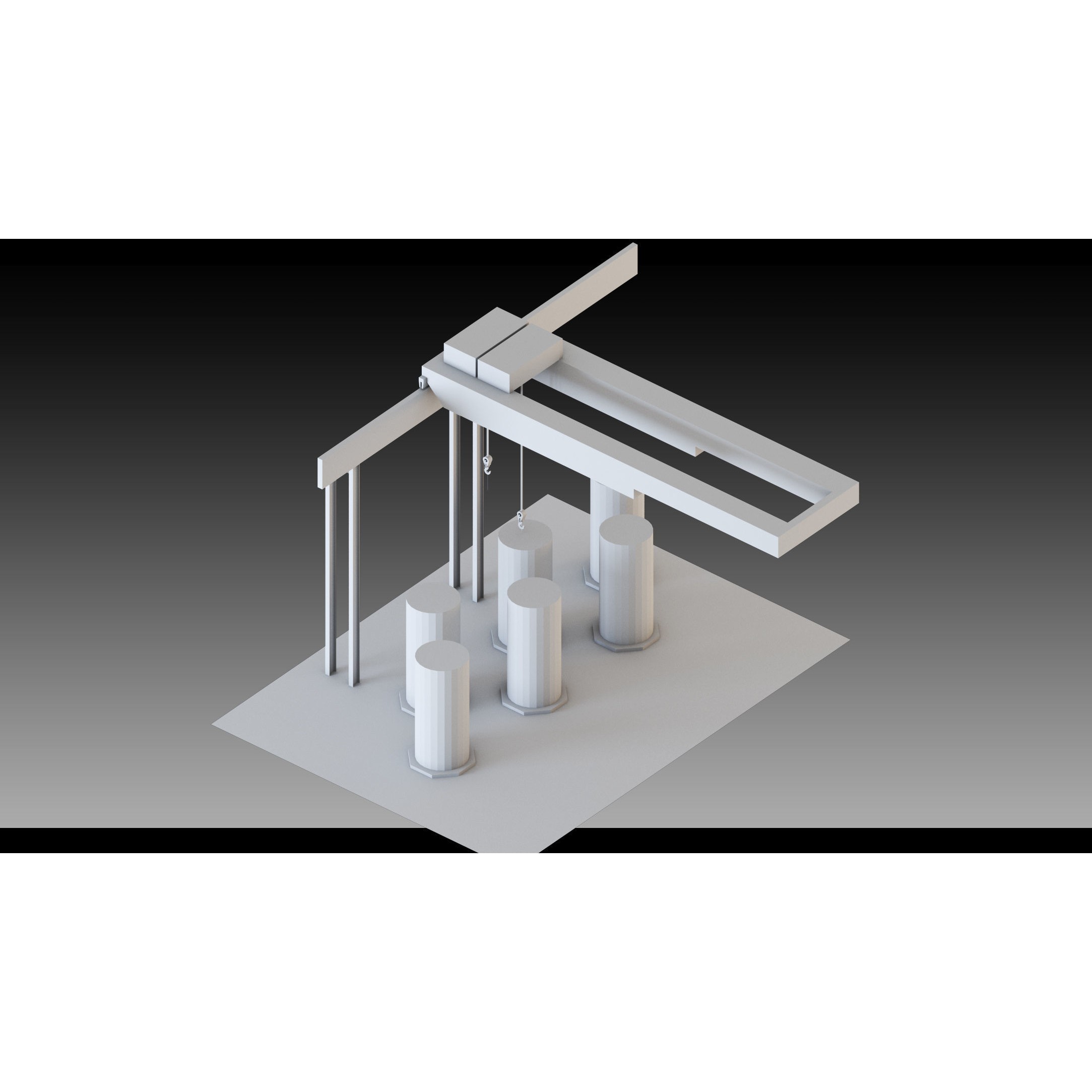 Overhead Cranes 3D Model – High Detail Low-Poly Asset, FBX & OBJ - View 6