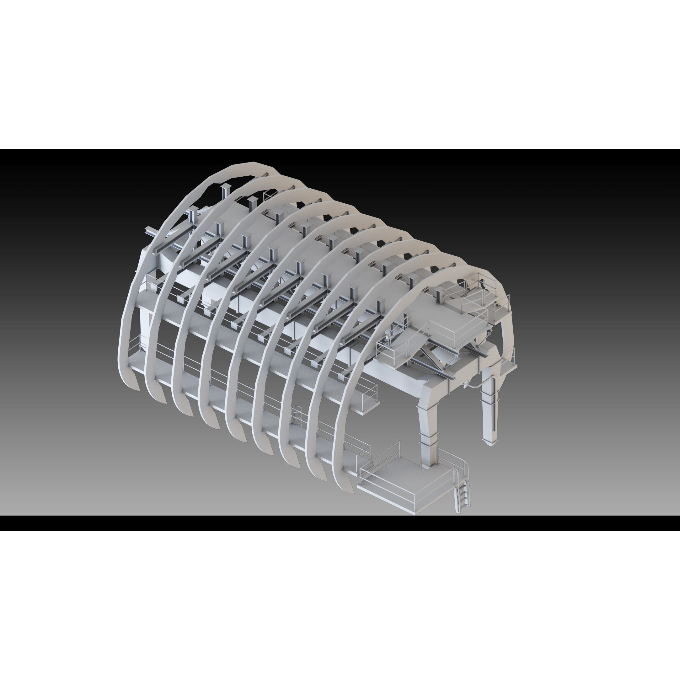 Overhead Cranes 3D Model – High Detail Low-Poly Asset, FBX & OBJ - View 7