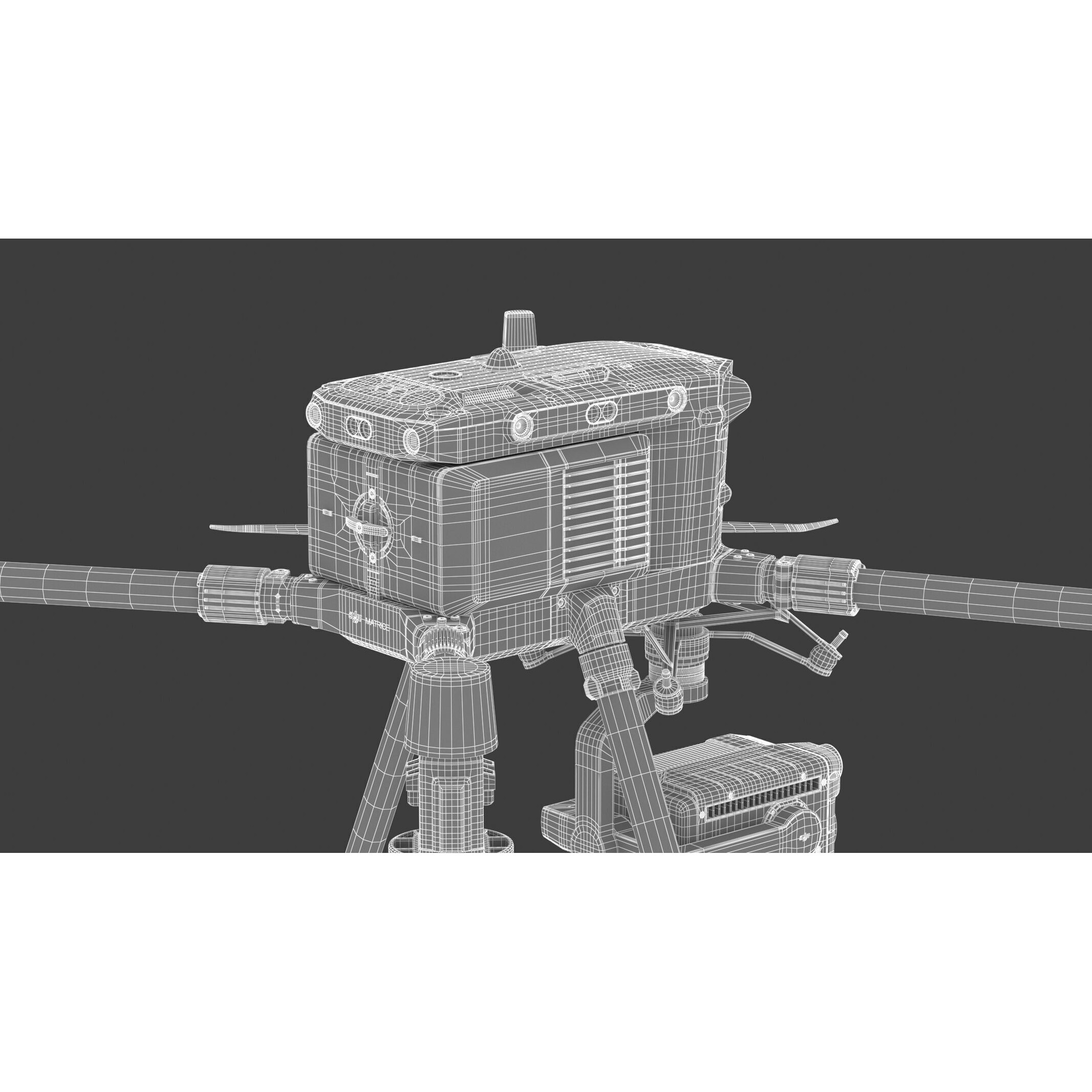 DJI Matrice 350 RTK 3D Model – High-Poly PBR Drone, FBX/OBJ