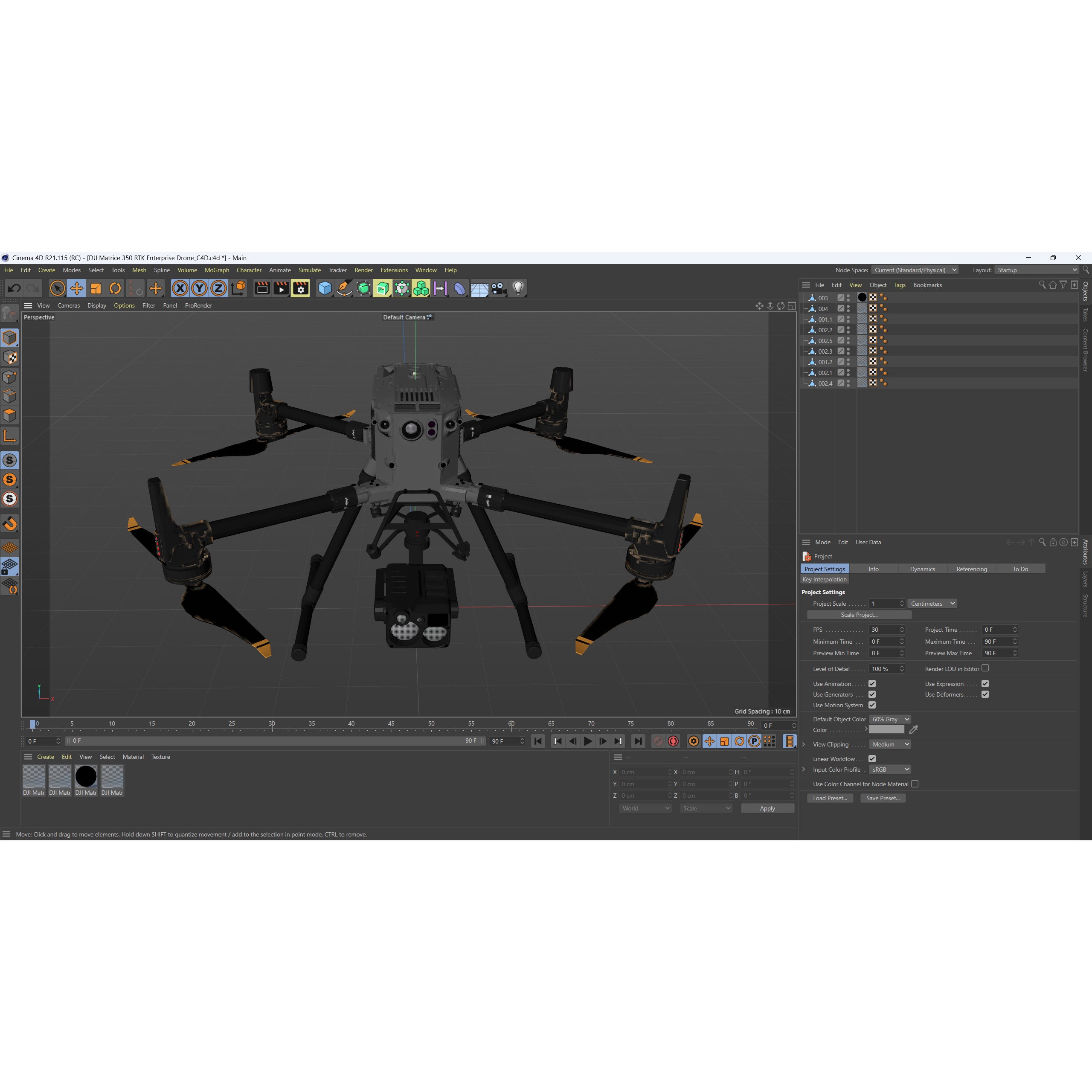DJI Matrice 350 RTK 3D Model – High-Poly PBR Drone, FBX/OBJ - View 12