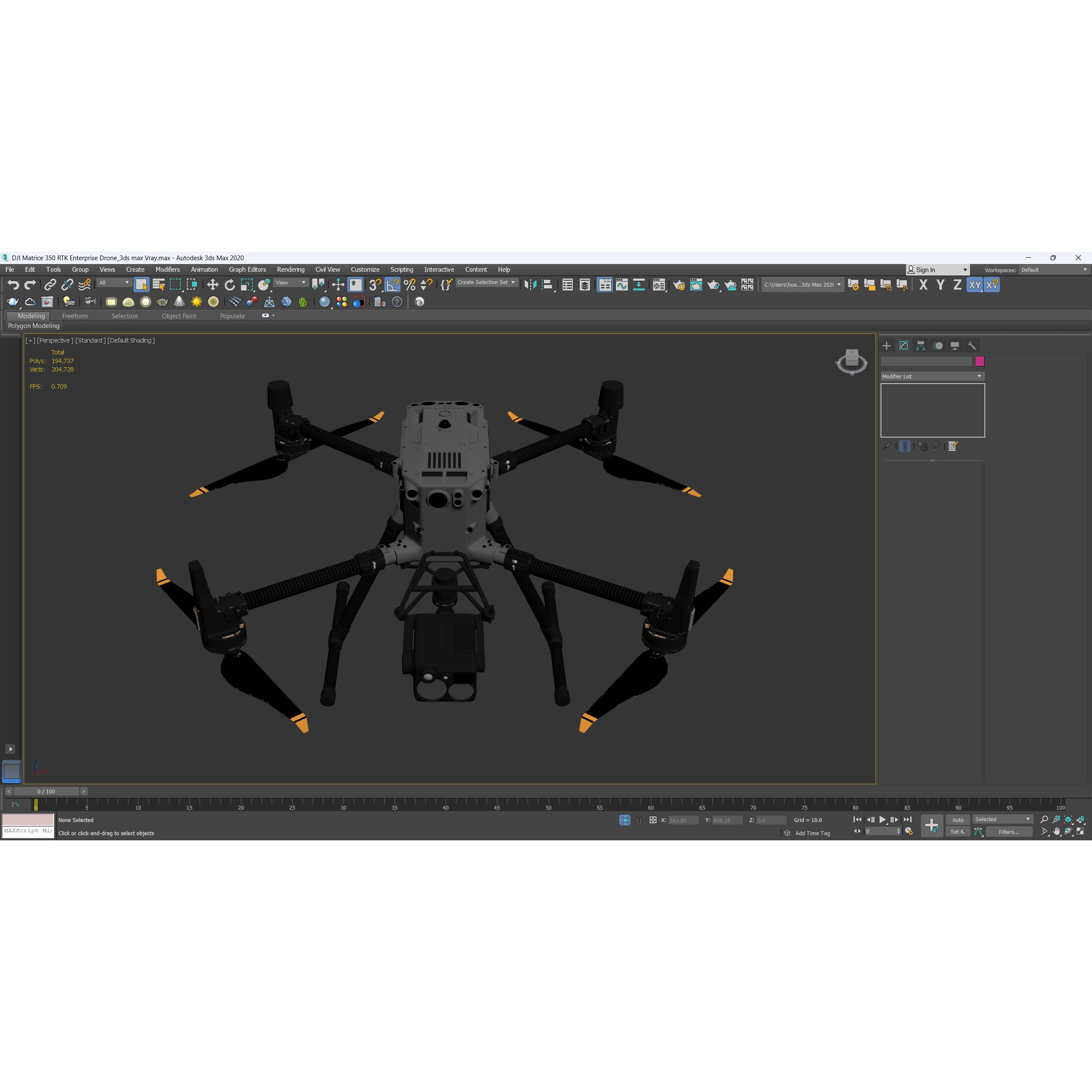 DJI Matrice 350 RTK 3D Model – High-Poly PBR Drone, FBX/OBJ - View 13