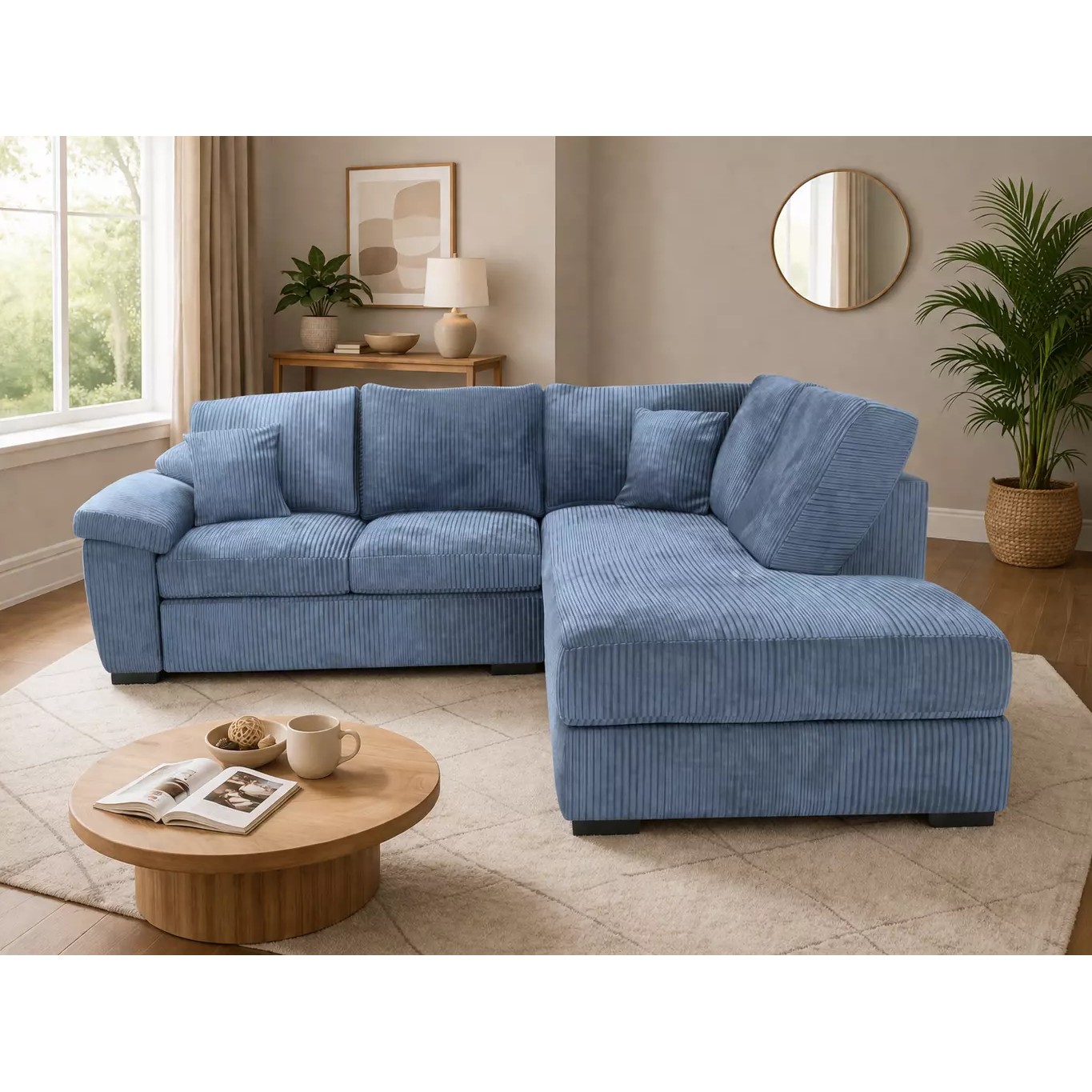 Modern Corner Sofa Fabric Couch - Game-Ready 3D Model - View 3