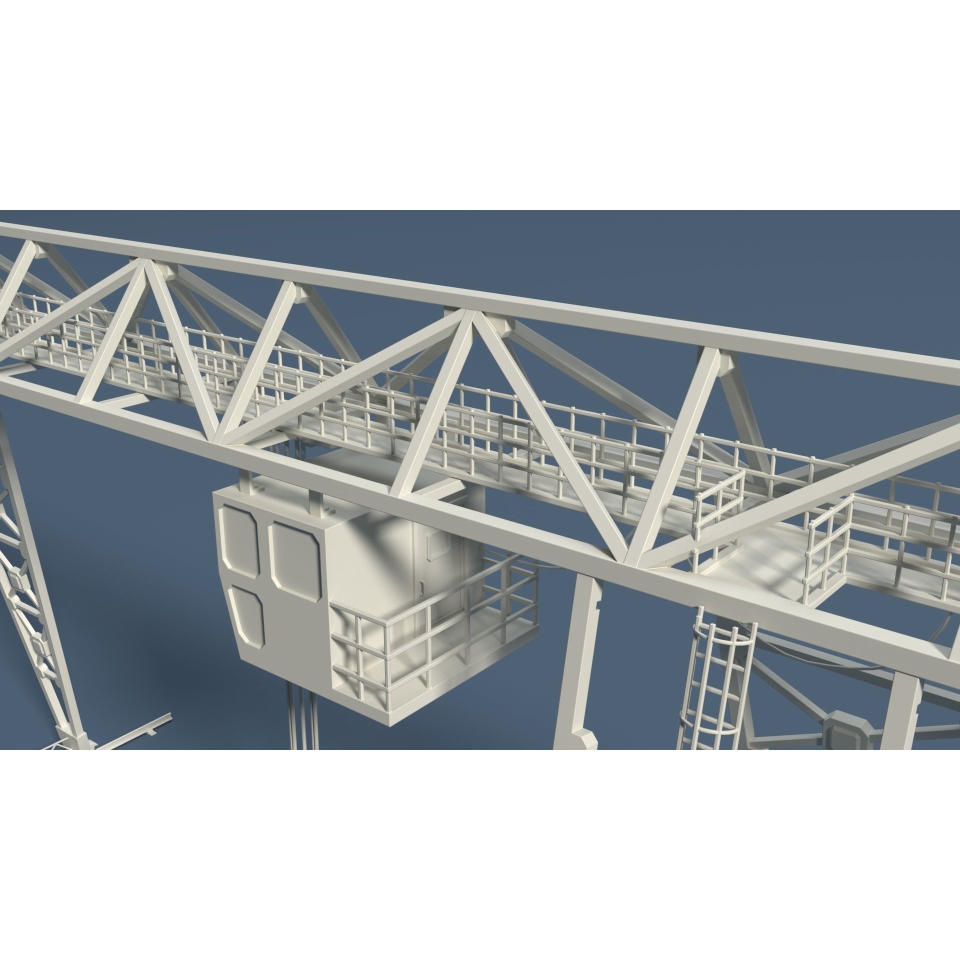 Cranes 3D Model – Low Poly Industrial Machines, FBX, OBJ