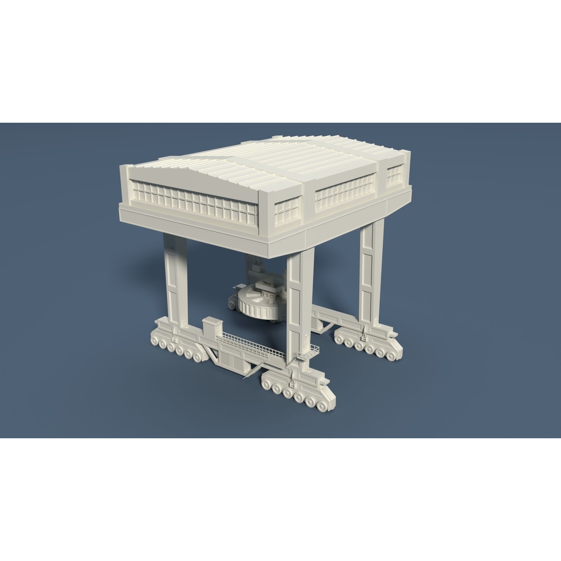 Cranes 3D Model – Low Poly Industrial Machines, FBX, OBJ - View 12