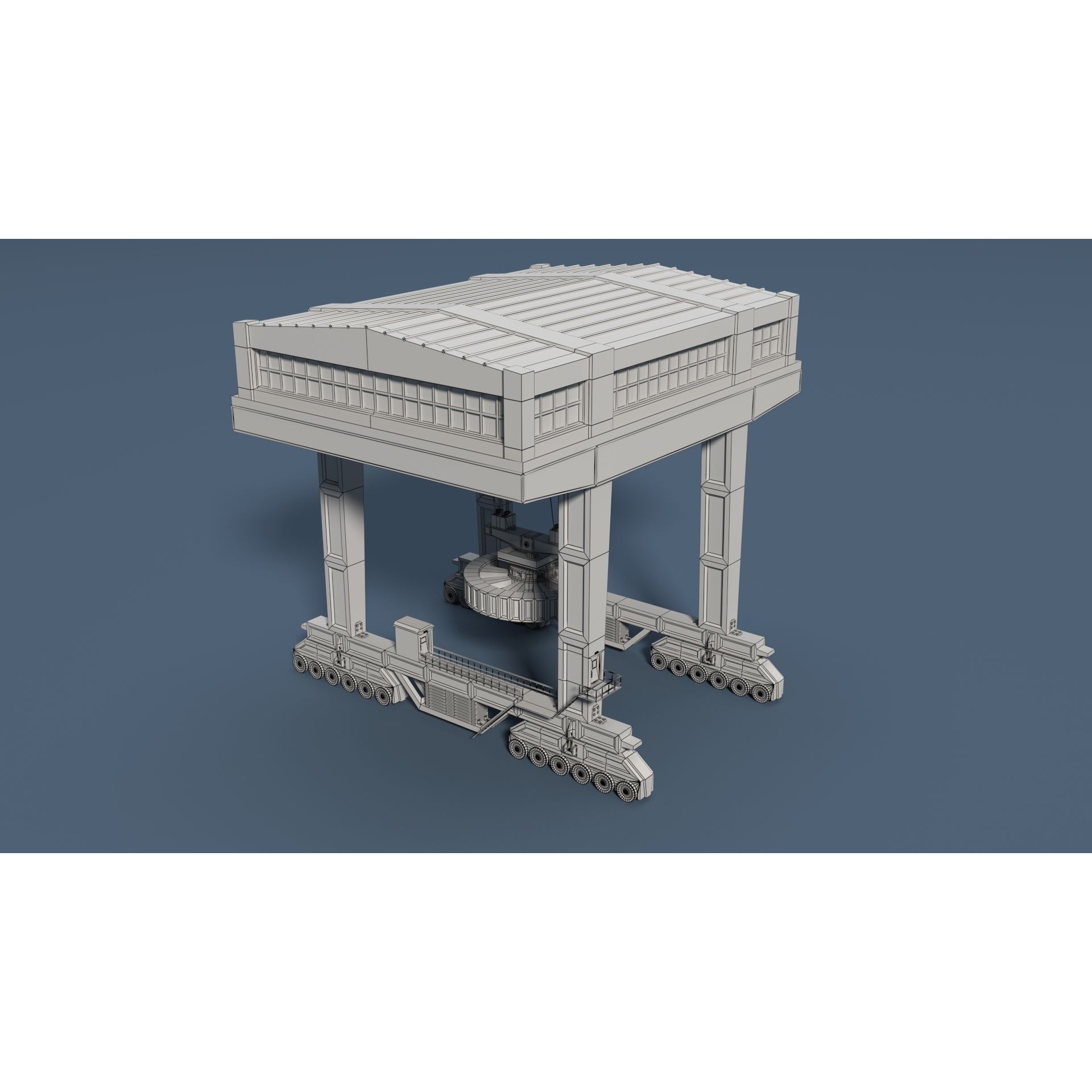 Cranes 3D Model – Low Poly Industrial Machines, FBX, OBJ - View 14