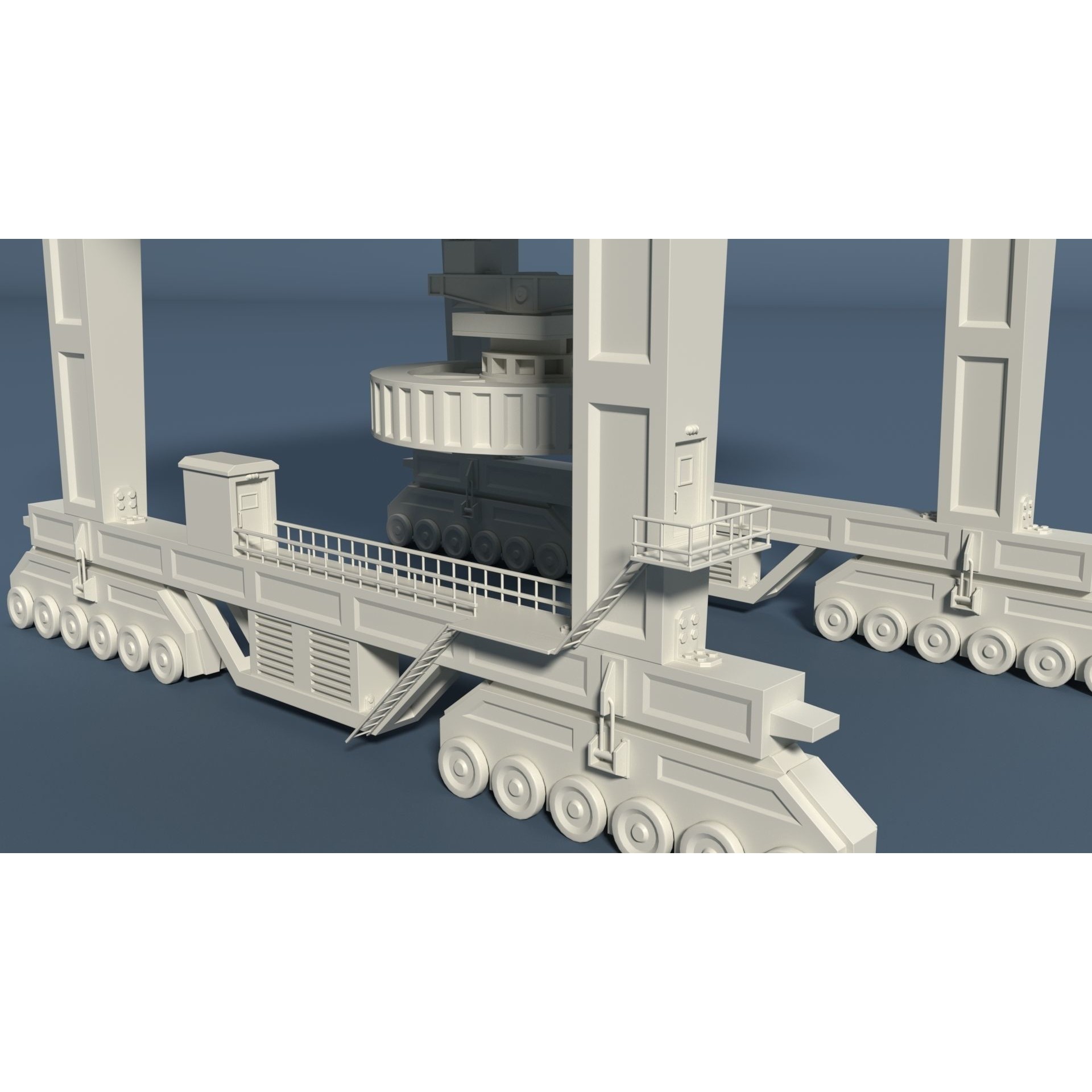 Cranes 3D Model – Low Poly Industrial Machines, FBX, OBJ - View 15