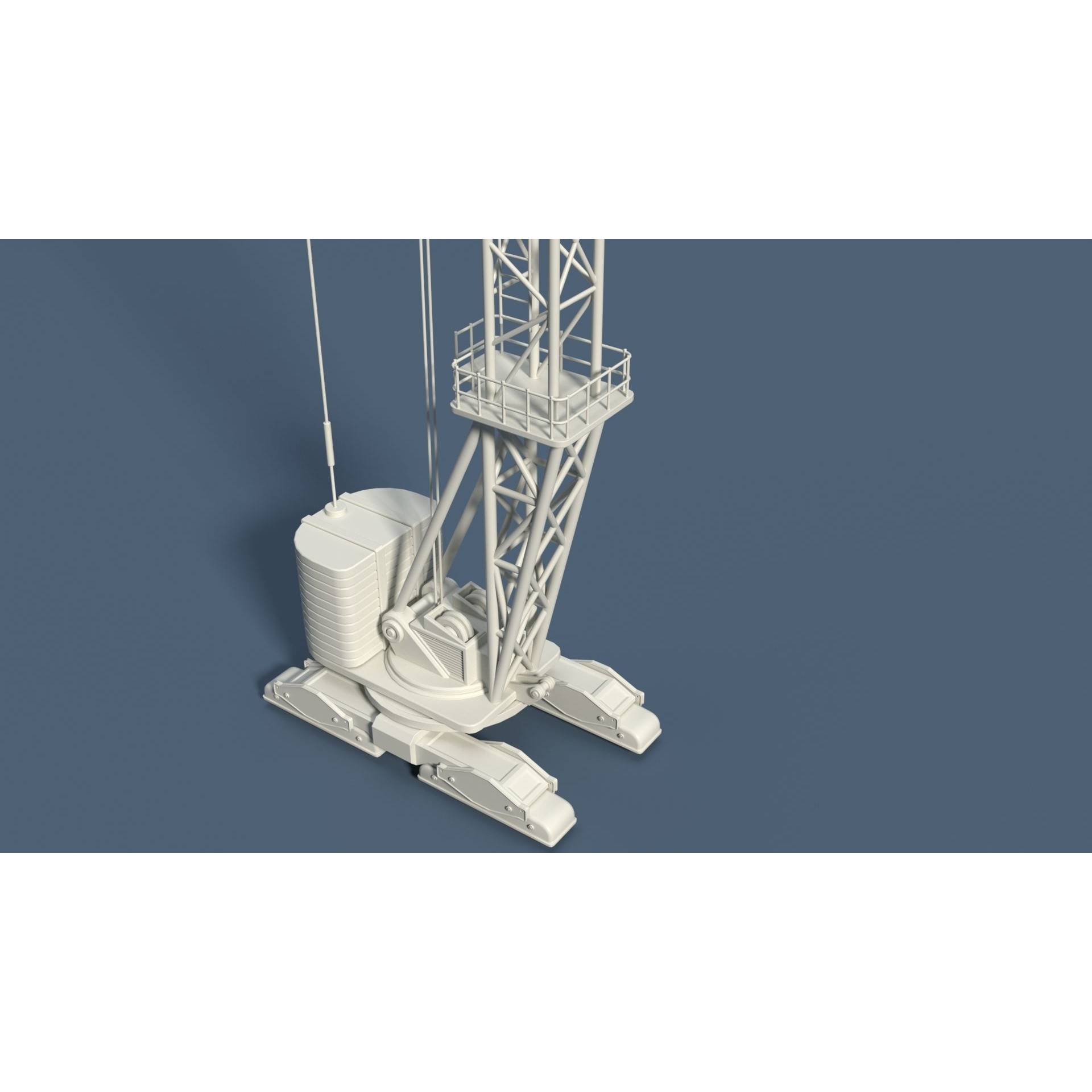 Cranes 3D Model – Low Poly Industrial Machines, FBX, OBJ - View 19