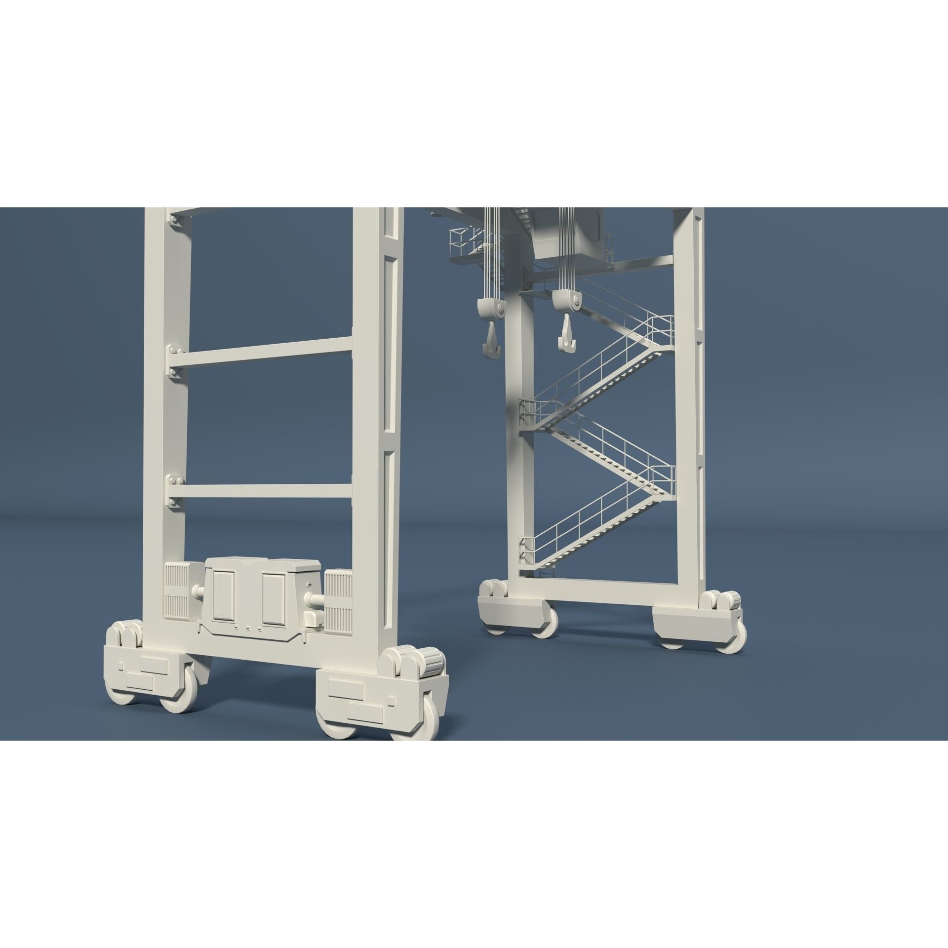 Cranes 3D Model – Low Poly Industrial Machines, FBX, OBJ - View 20