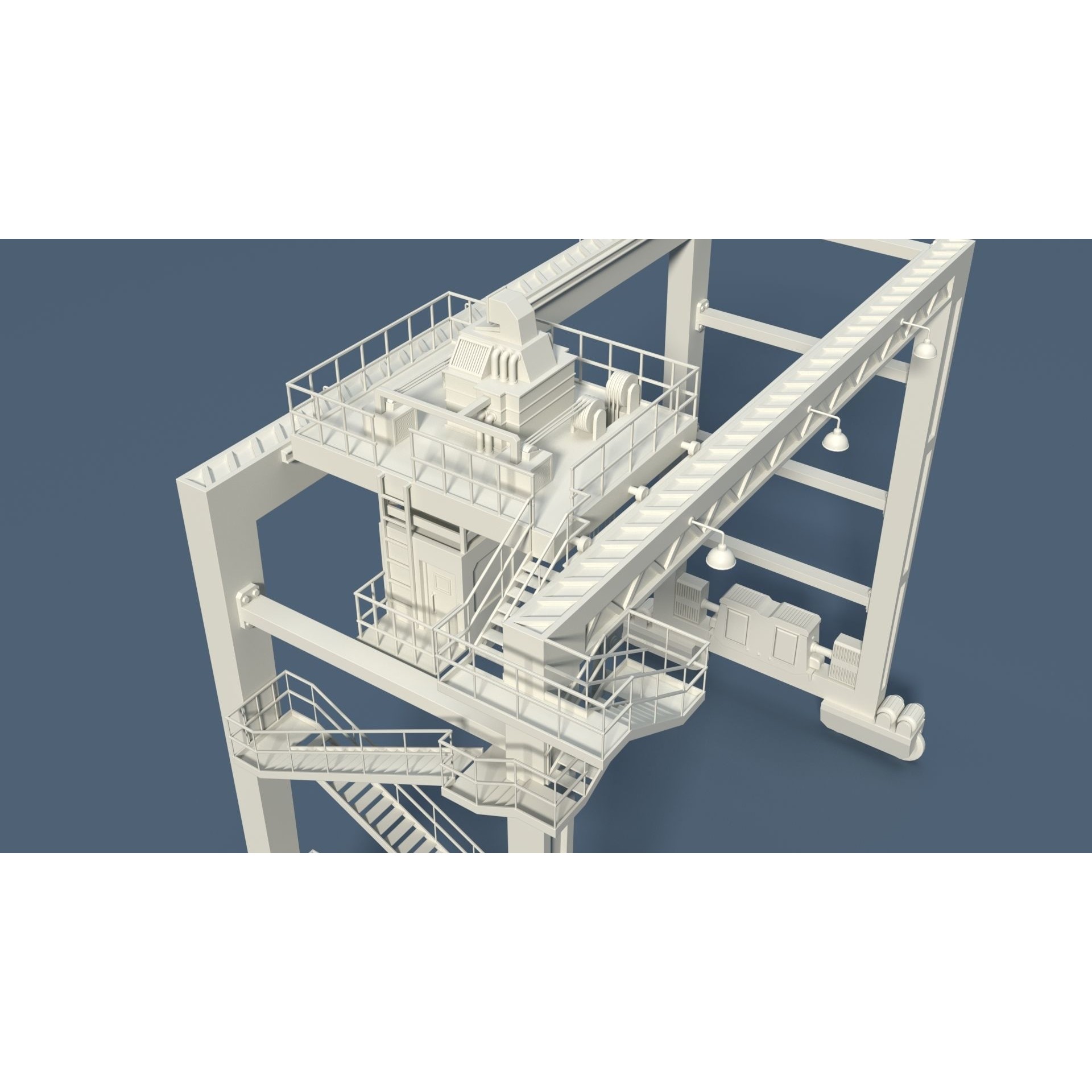 Cranes 3D Model – Low Poly Industrial Machines, FBX, OBJ - View 21