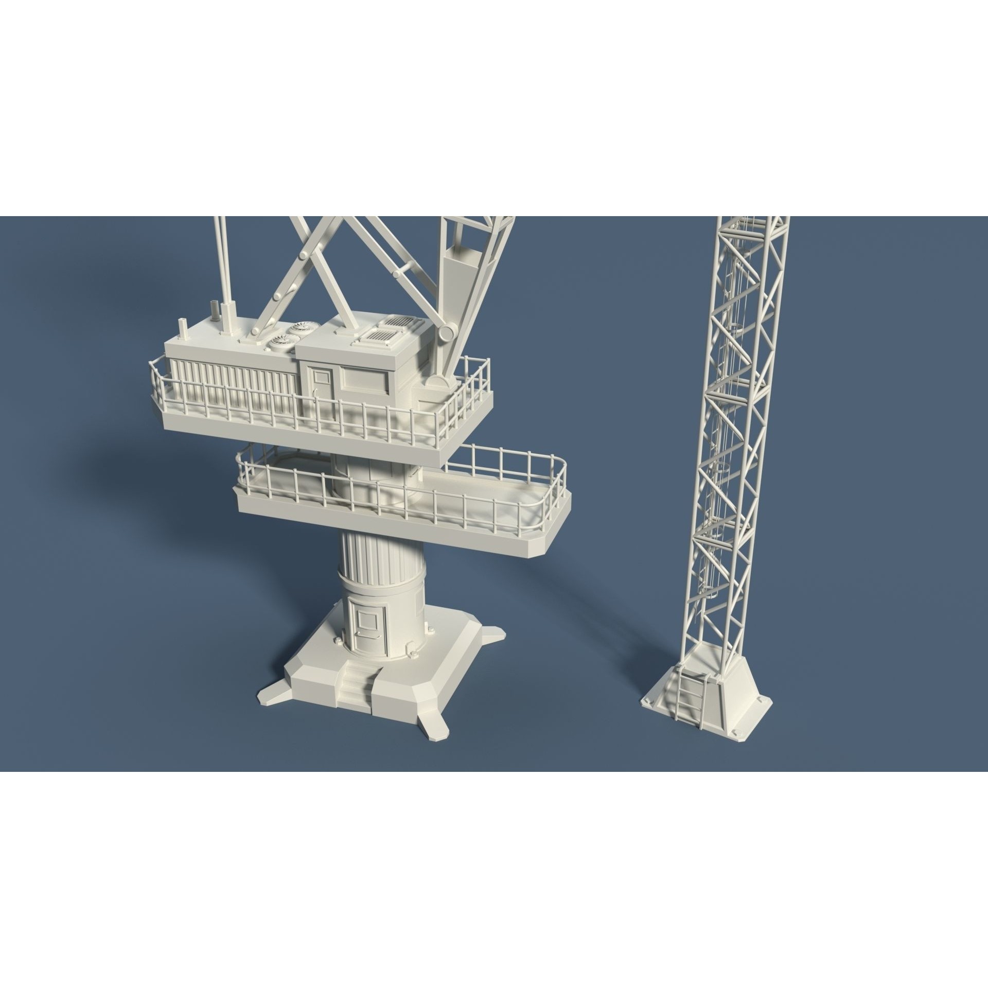 Cranes 3D Model – Low Poly Industrial Machines, FBX, OBJ - View 23