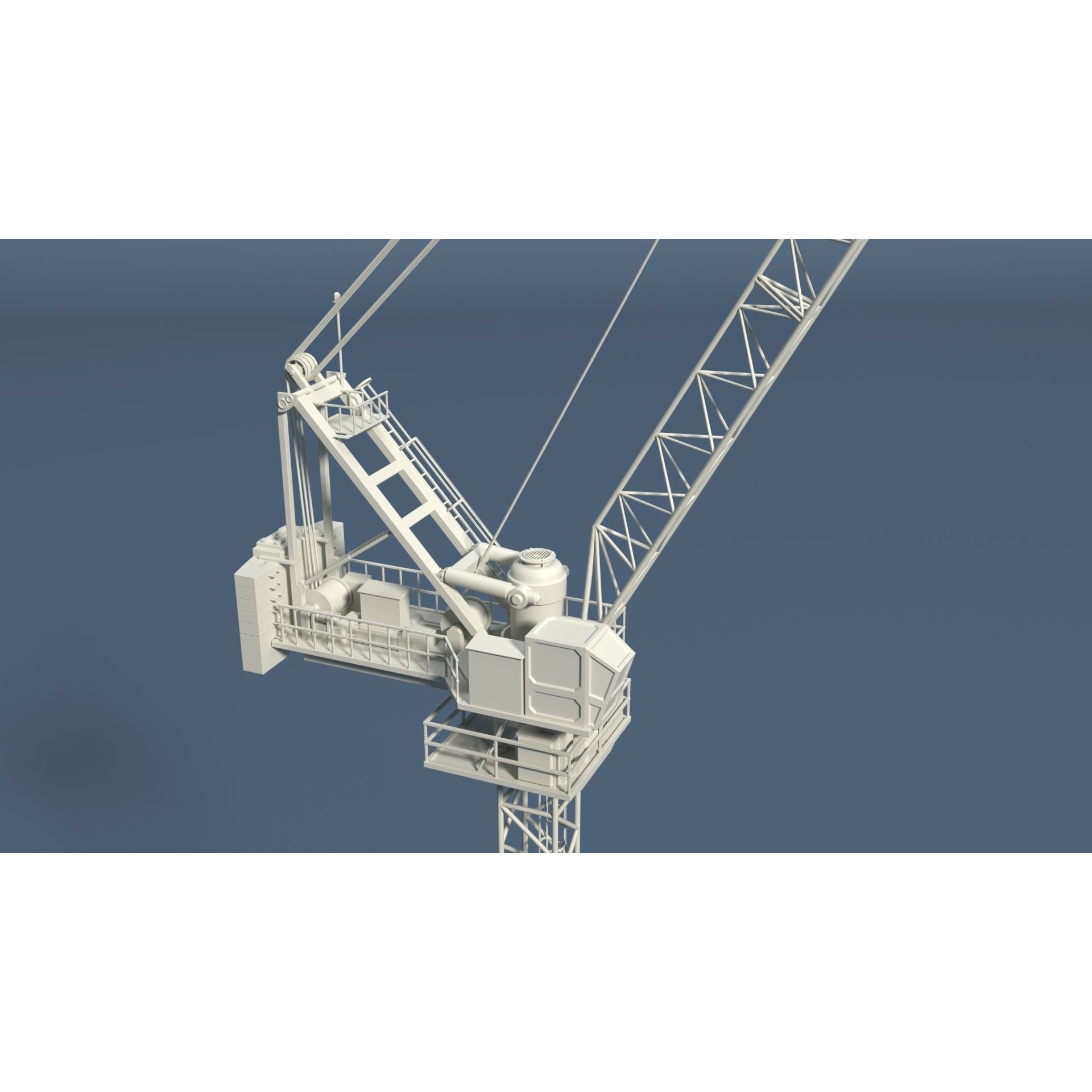 Cranes 3D Model – Low Poly Industrial Machines, FBX, OBJ - View 24