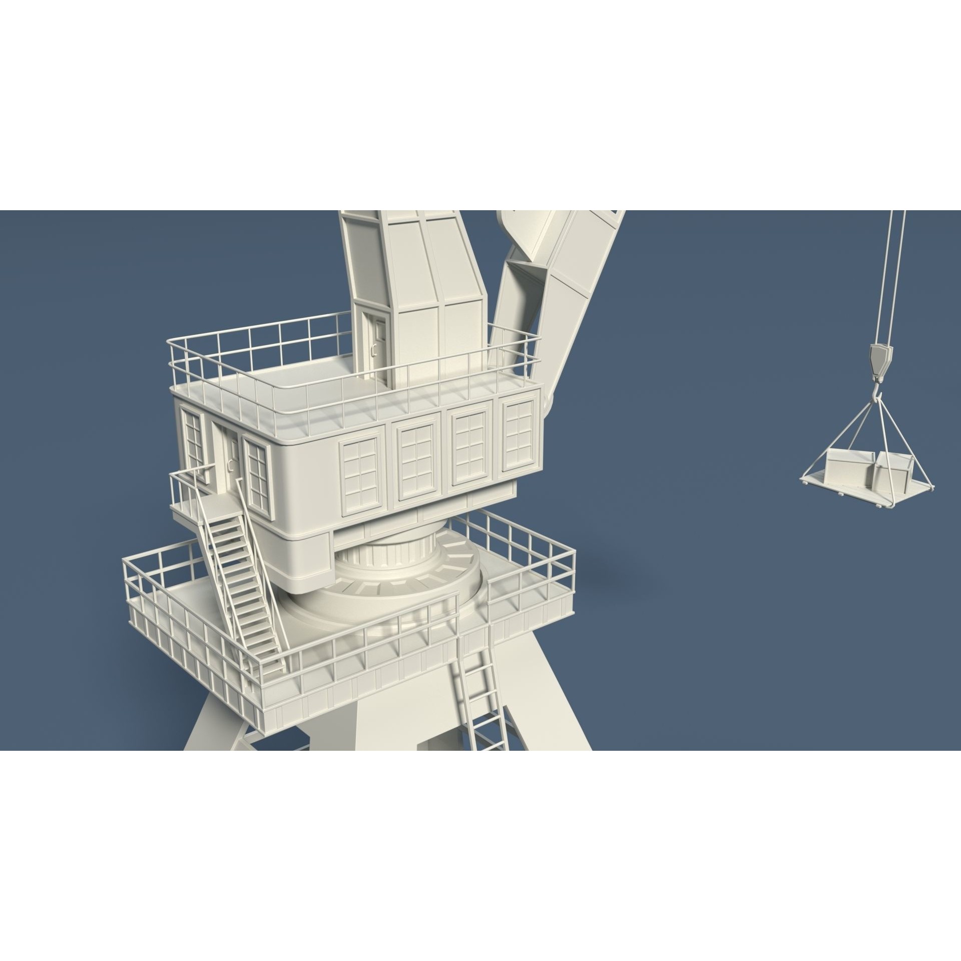Cranes 3D Model – Low Poly Industrial Machines, FBX, OBJ - View 26