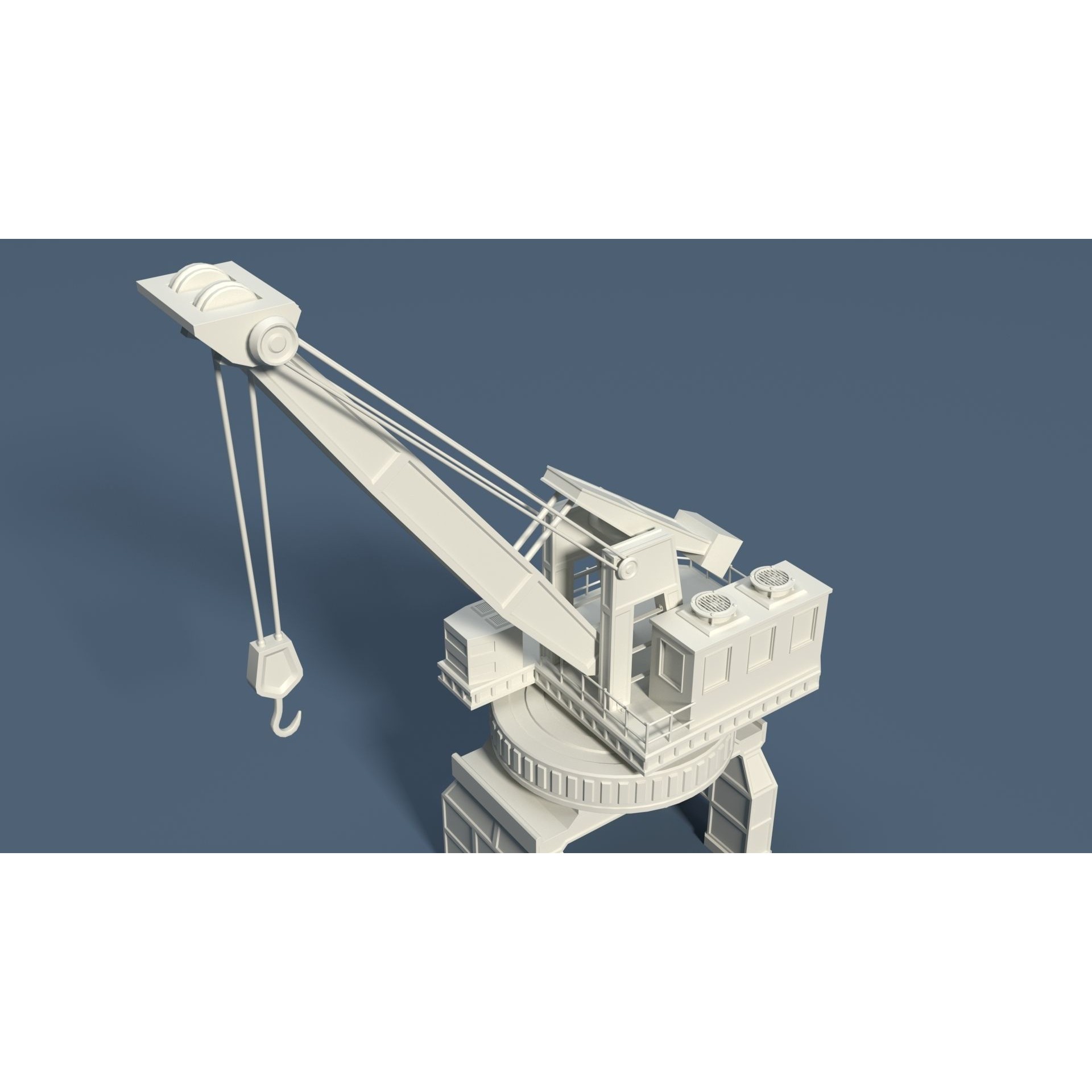 Cranes 3D Model – Low Poly Industrial Machines, FBX, OBJ - View 29