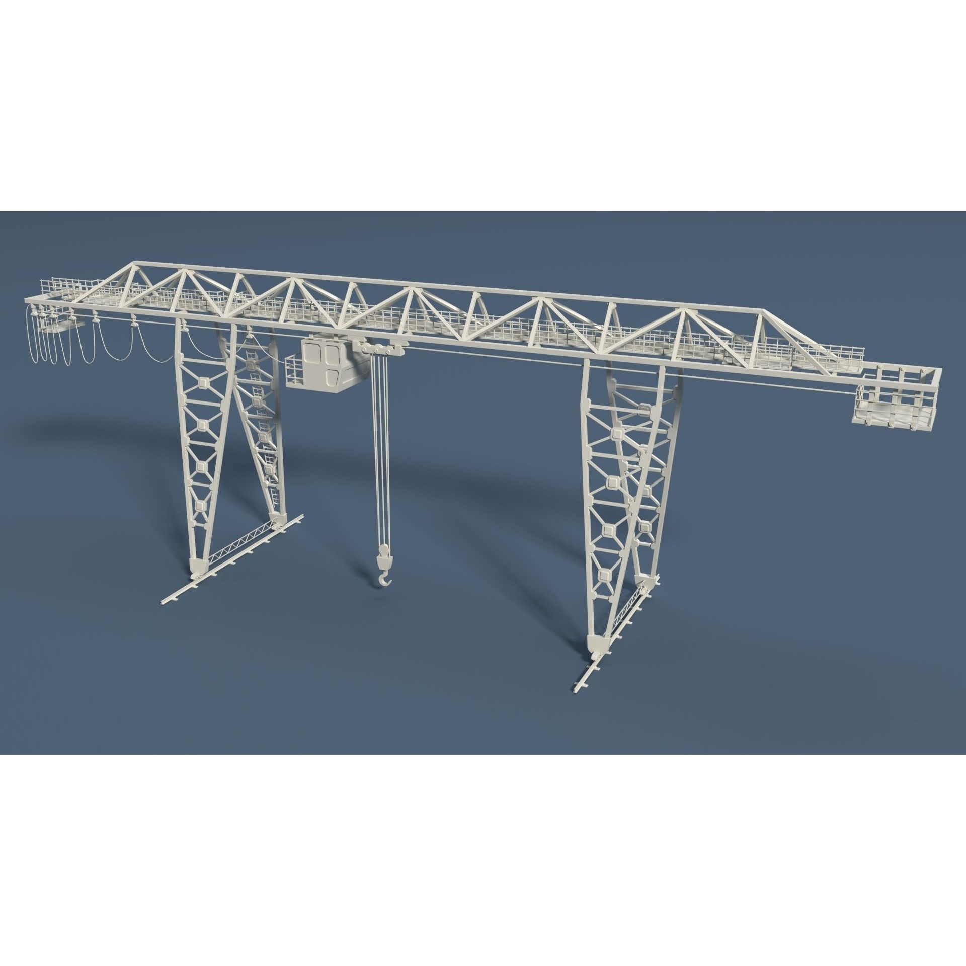 Cranes 3D Model – Low Poly Industrial Machines, FBX, OBJ - View 30