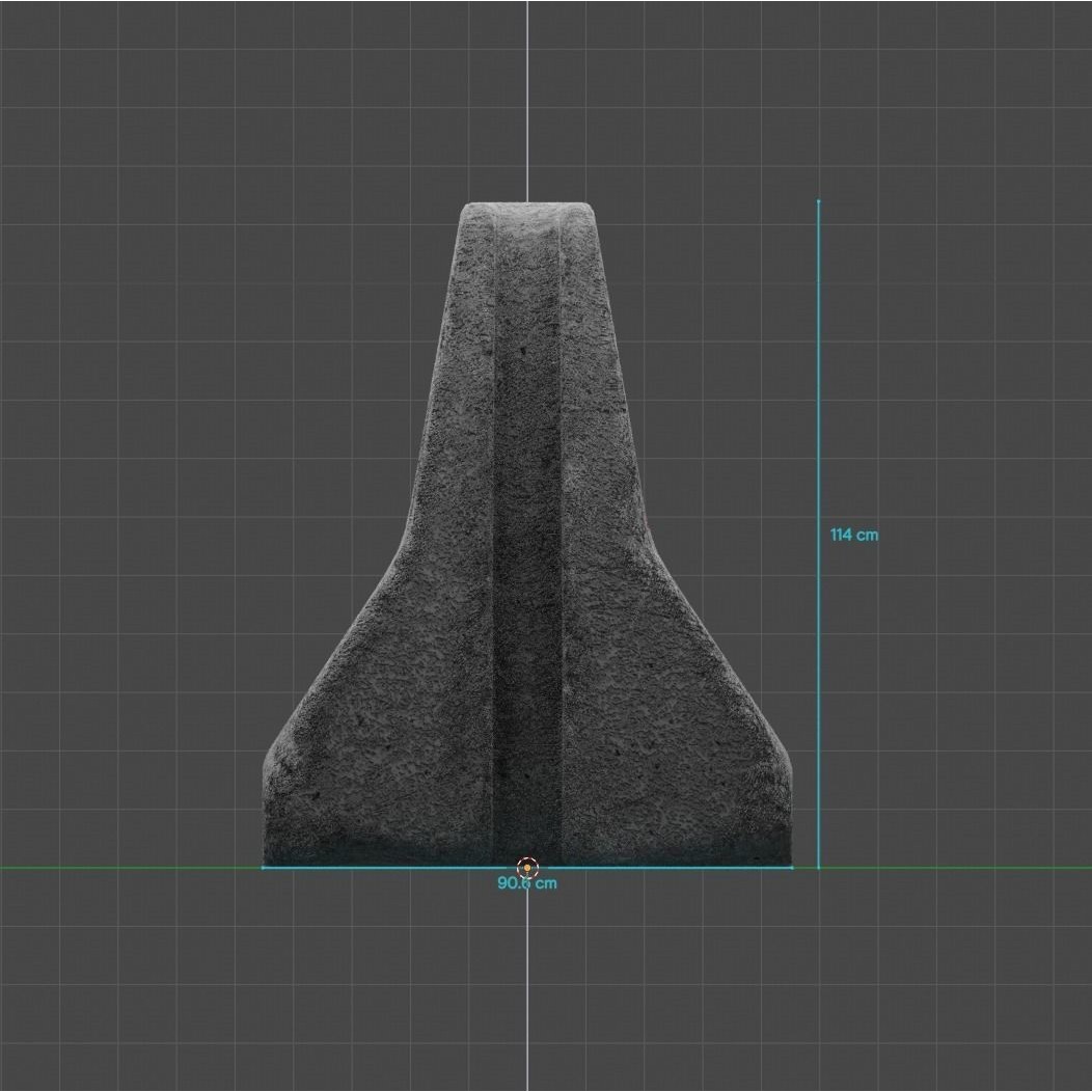 Concrete Barrier 3D Model – Low Poly Game Ready Asset, FBX, OBJ - View 16