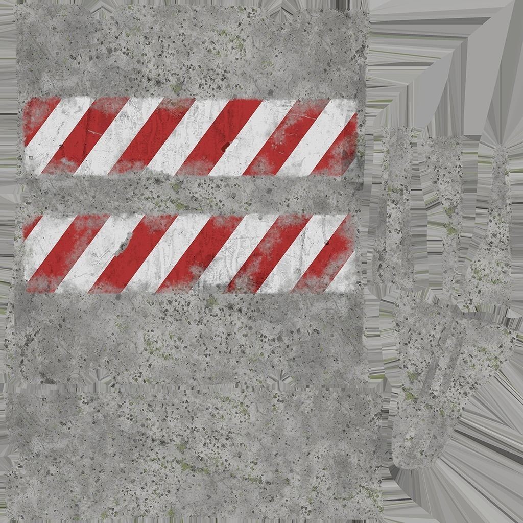 Concrete Barrier 3D Model – Low Poly Game Ready Asset, FBX, OBJ - View 18