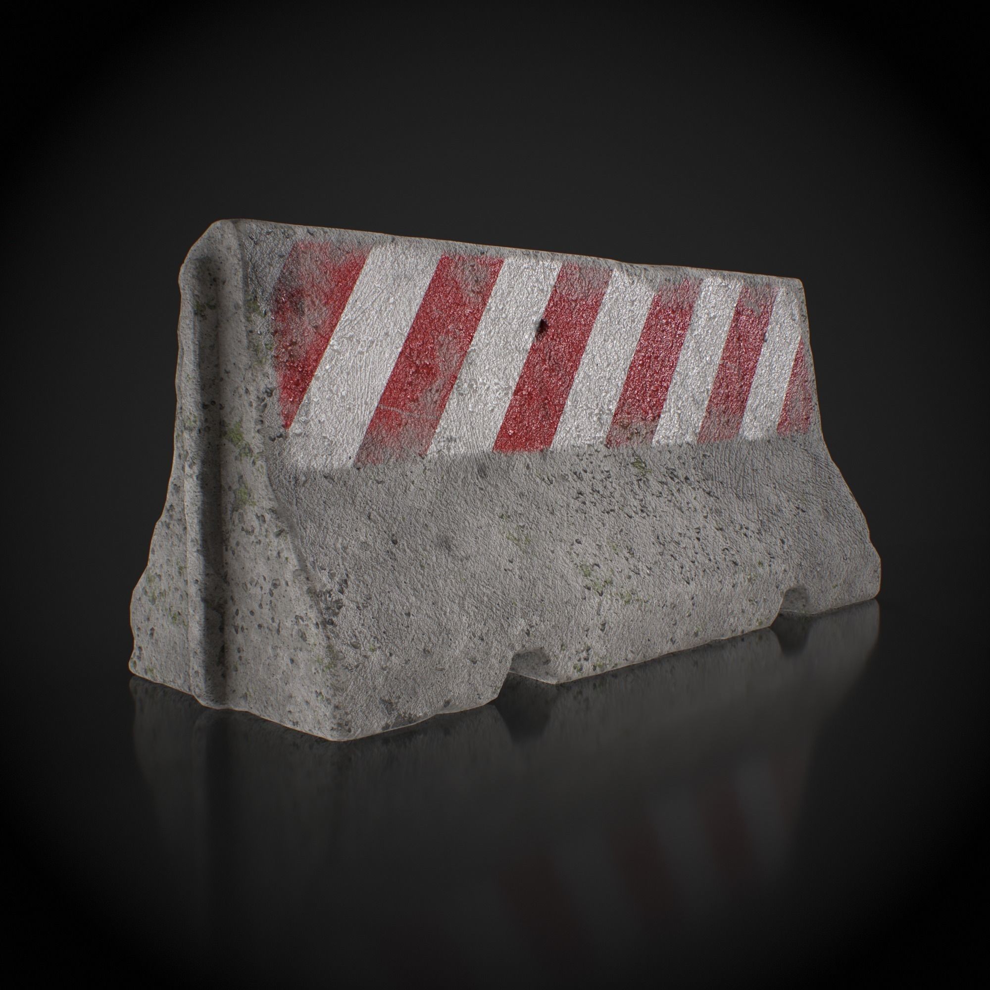 Concrete Barrier 3D Model – Low Poly Game Ready Asset, FBX, OBJ - View 5