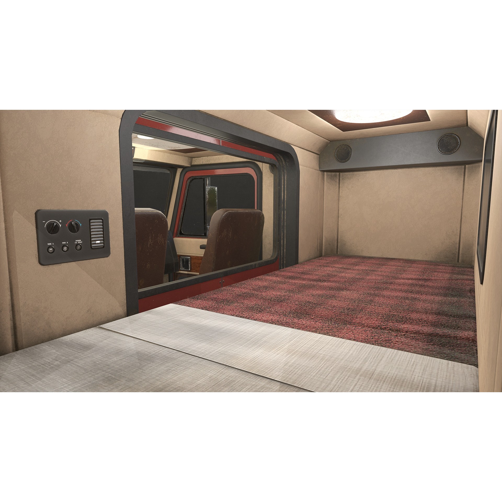Flat Top Semi Truck 3D Model – Low Poly Game Asset, FBX, PBR Textures - View 12