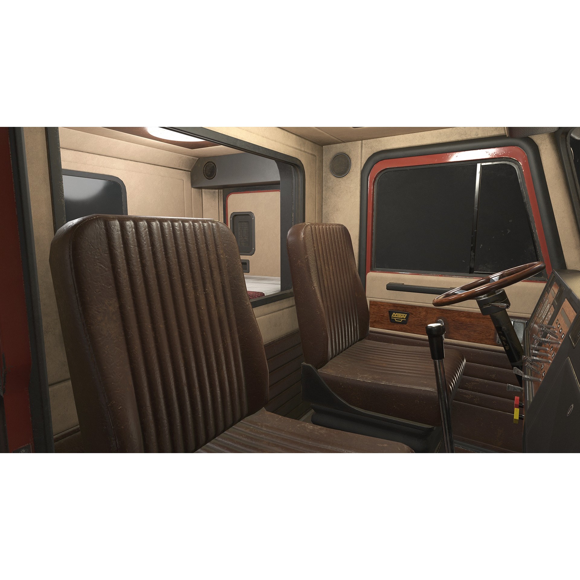 Flat Top Semi Truck 3D Model – Low Poly Game Asset, FBX, PBR Textures - View 13