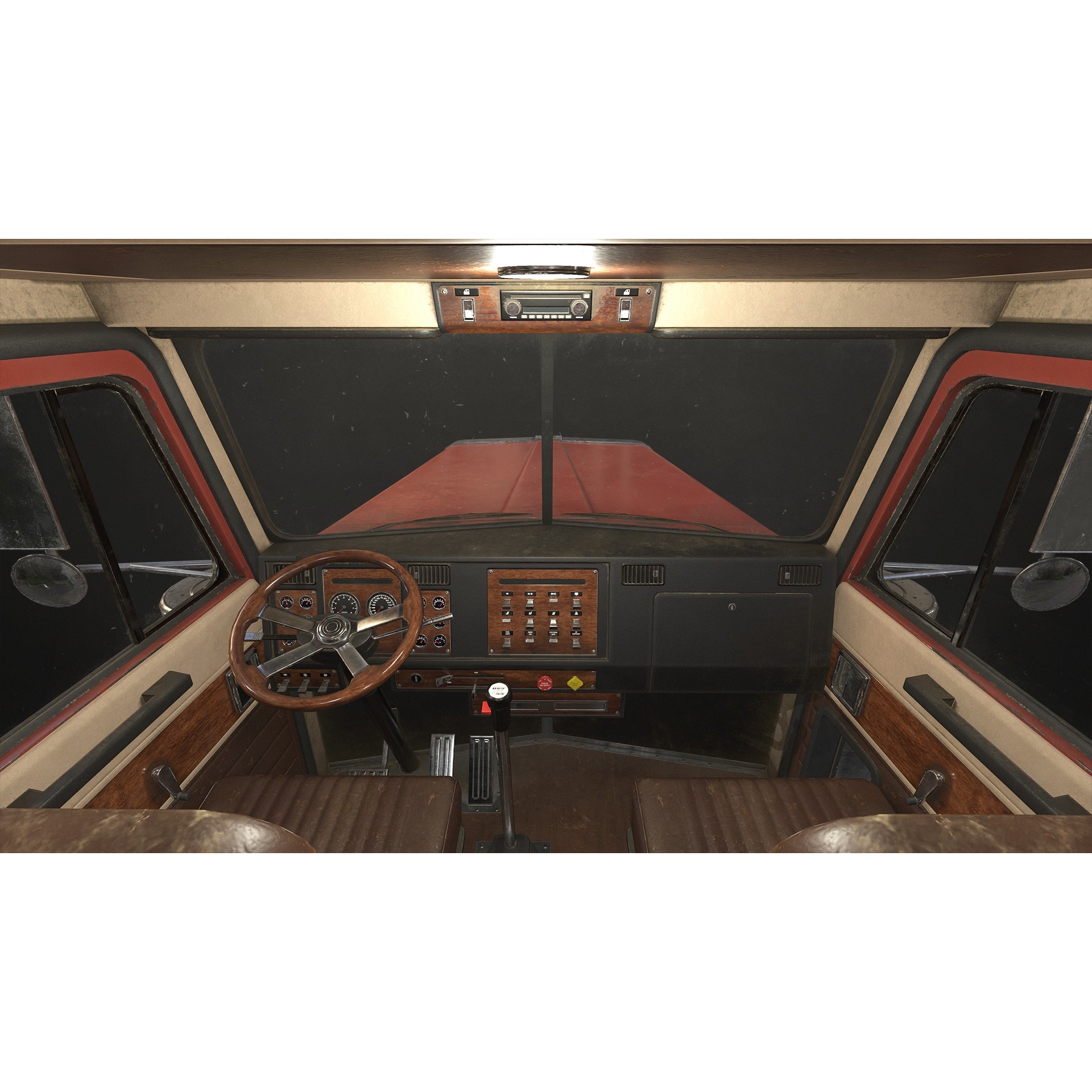 Flat Top Semi Truck 3D Model – Low Poly Game Asset, FBX, PBR Textures - View 14