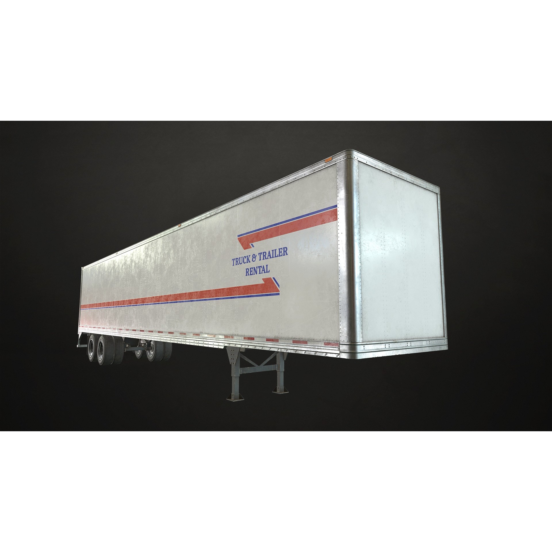 Flat Top Semi Truck 3D Model – Low Poly Game Asset, FBX, PBR Textures - View 15
