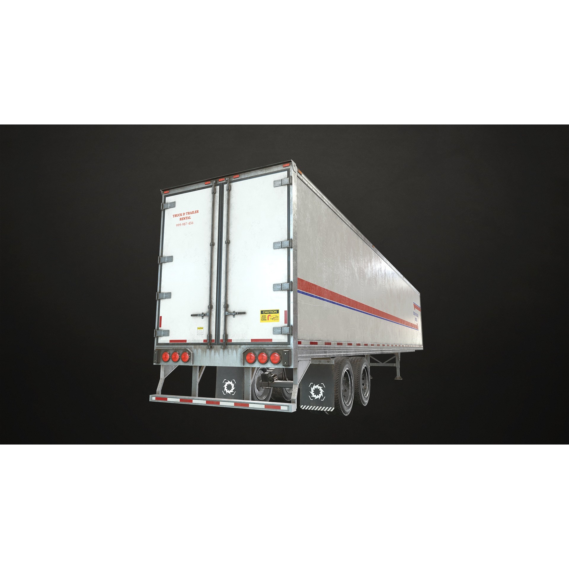Flat Top Semi Truck 3D Model – Low Poly Game Asset, FBX, PBR Textures - View 16