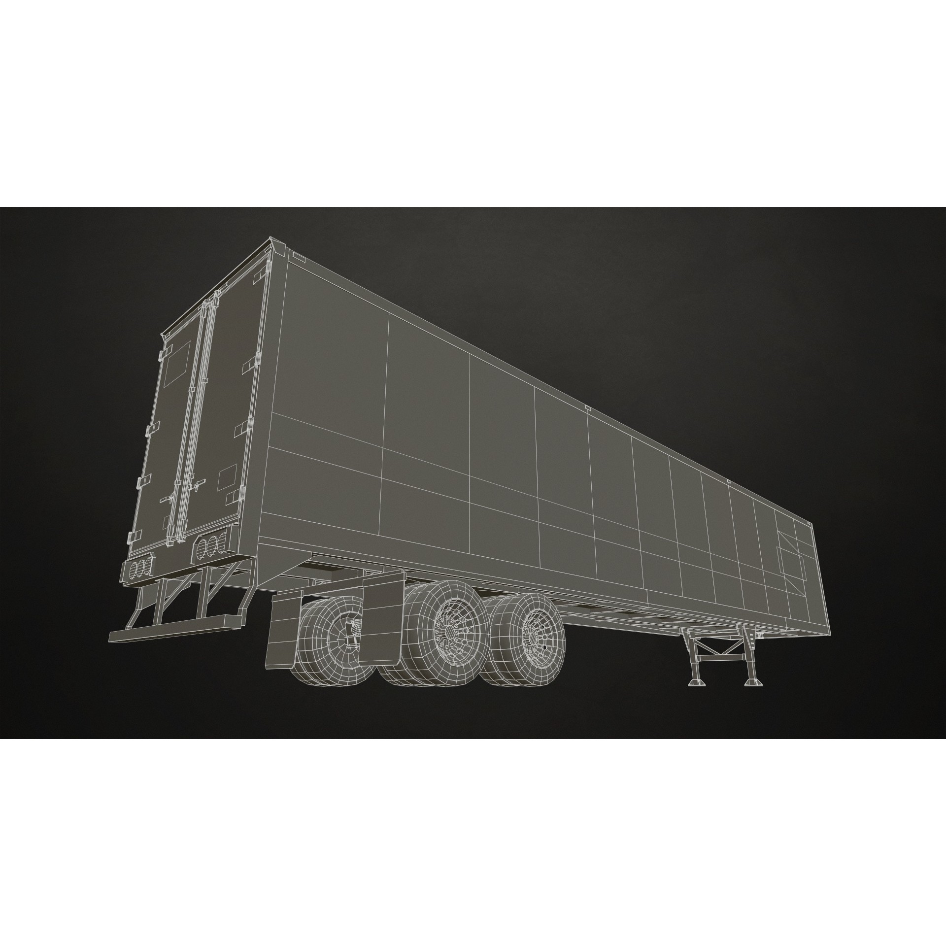 Flat Top Semi Truck 3D Model – Low Poly Game Asset, FBX, PBR Textures - View 23