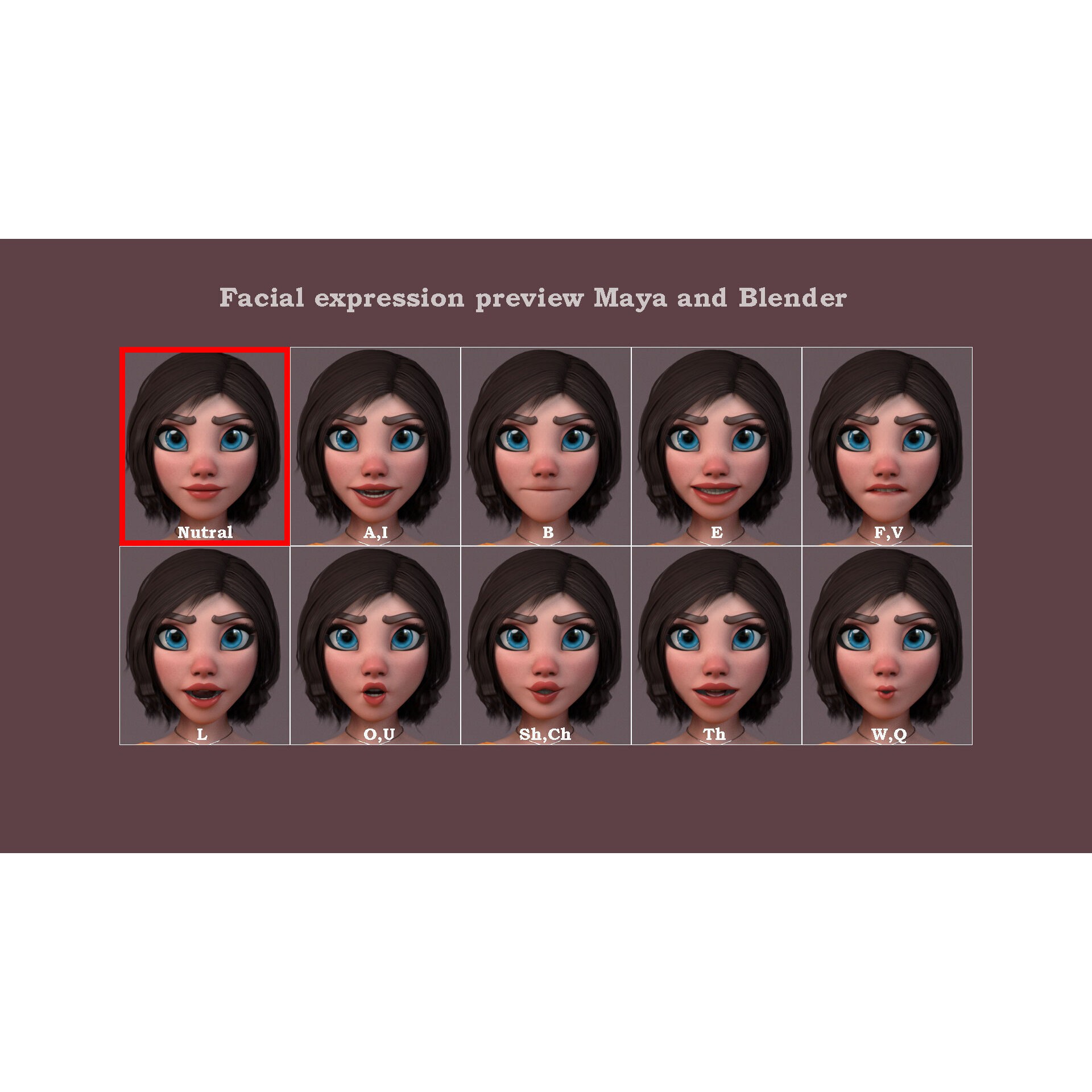 Hana Cartoon Girl - Low-Poly Game-Ready 3D Model - View 17