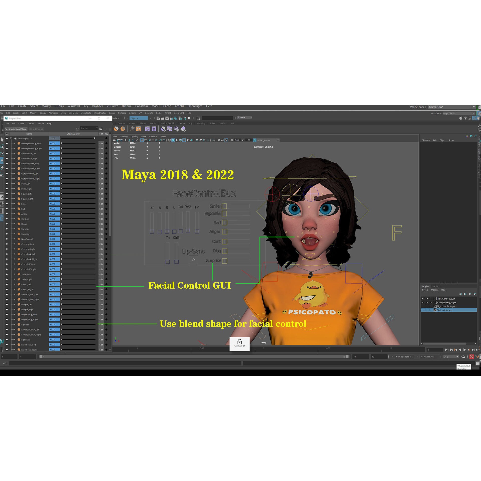 Hana Cartoon Girl - Low-Poly Game-Ready 3D Model - View 23