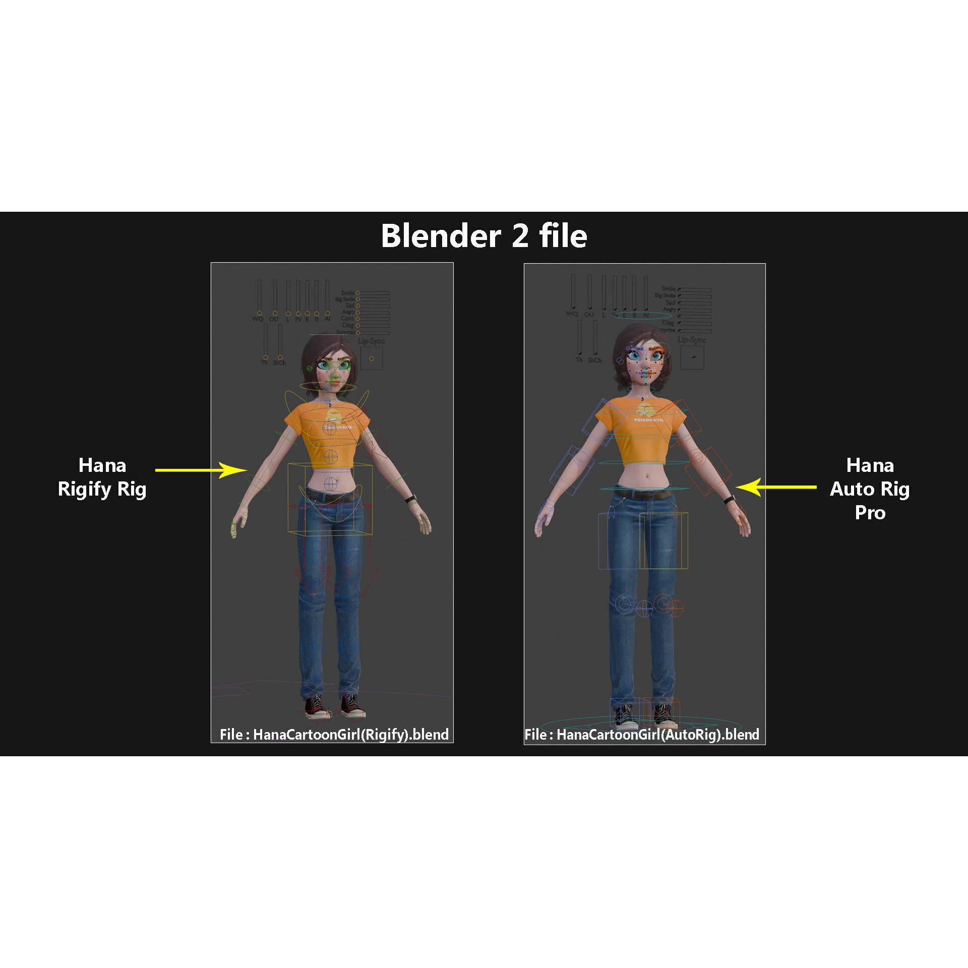 Hana Cartoon Girl - Low-Poly Game-Ready 3D Model - View 26